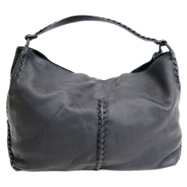 Pre Owned Bottega Veneta Black Leather Cervo Hobo
