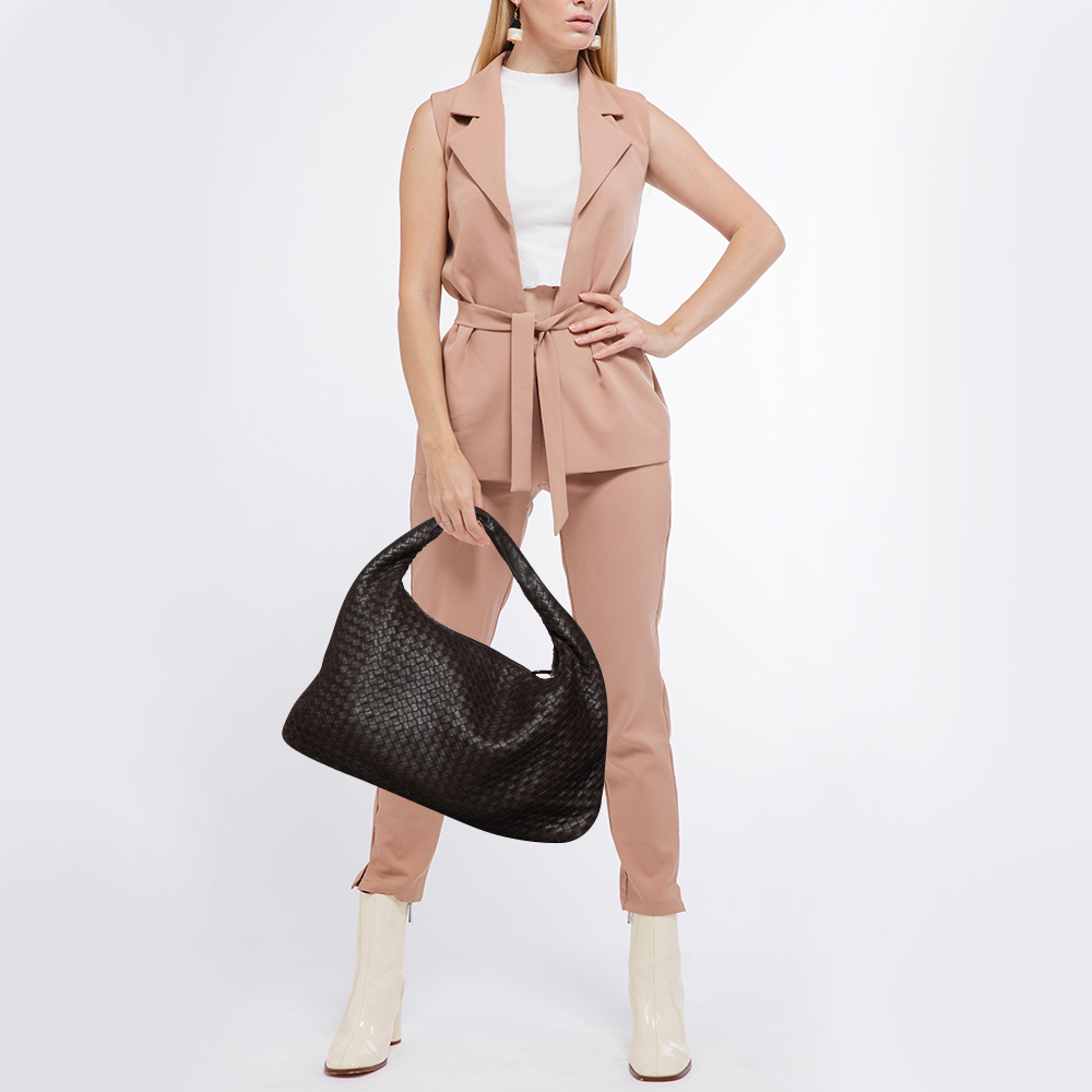 

Bottega Veneta Brown Intrecciato Leather Large Veneta Hobo