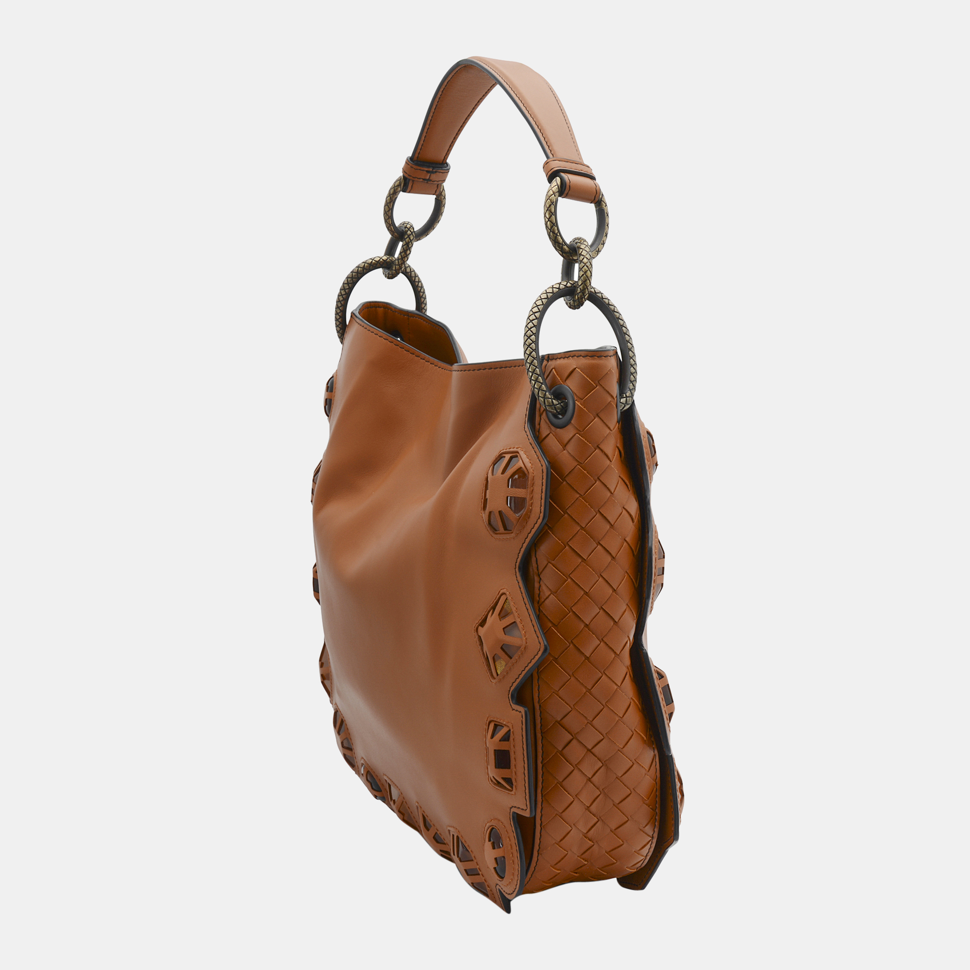 

Bottega Veneta Orange Leather Shoulder Bag 535841-Vbl30-7646