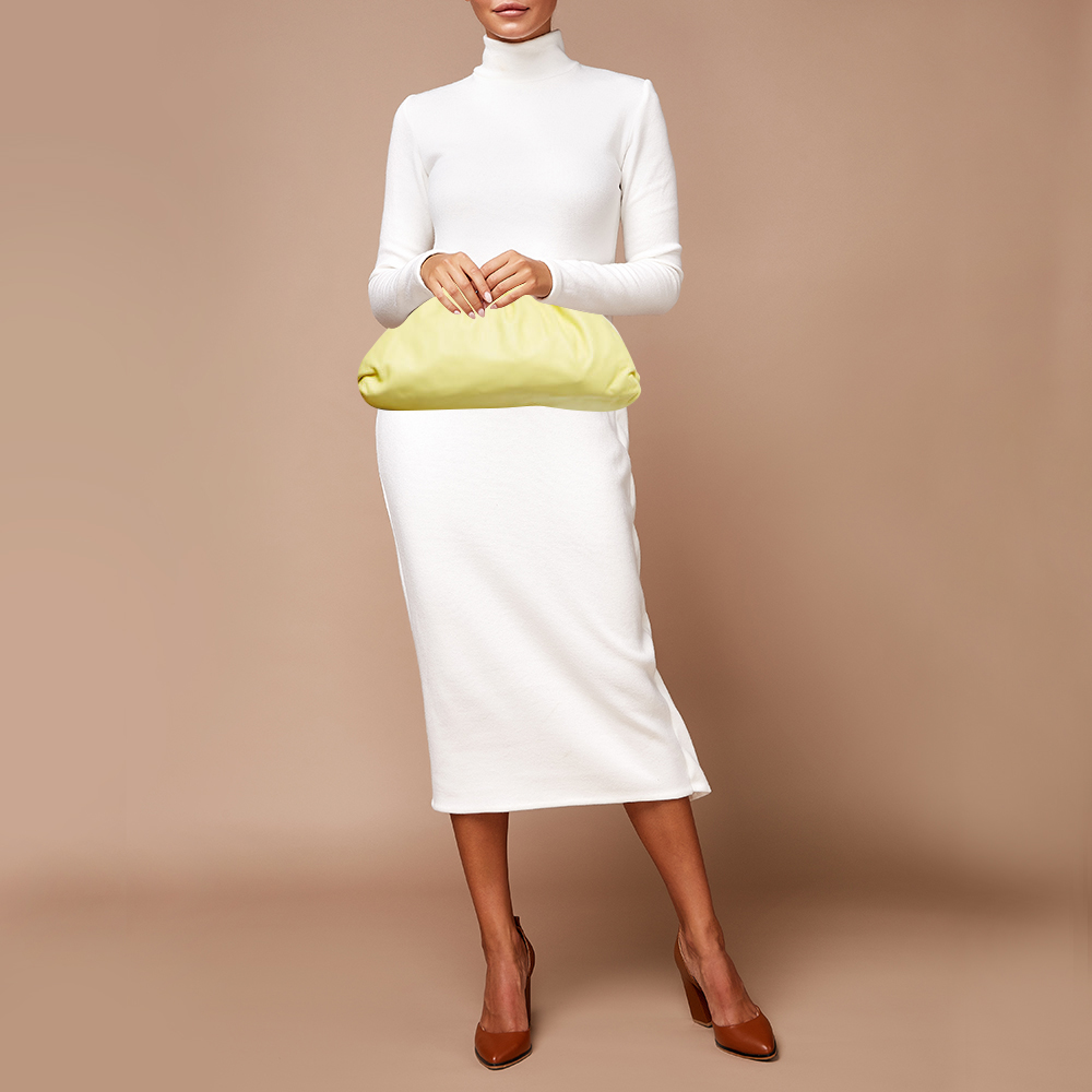 

Bottega Veneta Yellow Leather The Pouch Clutch