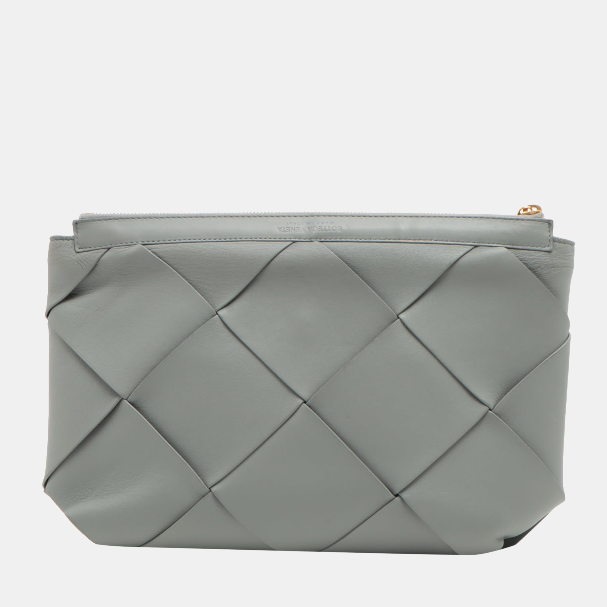 

Bottega Veneta maxi intrecciato Leather Clutch bag Grey