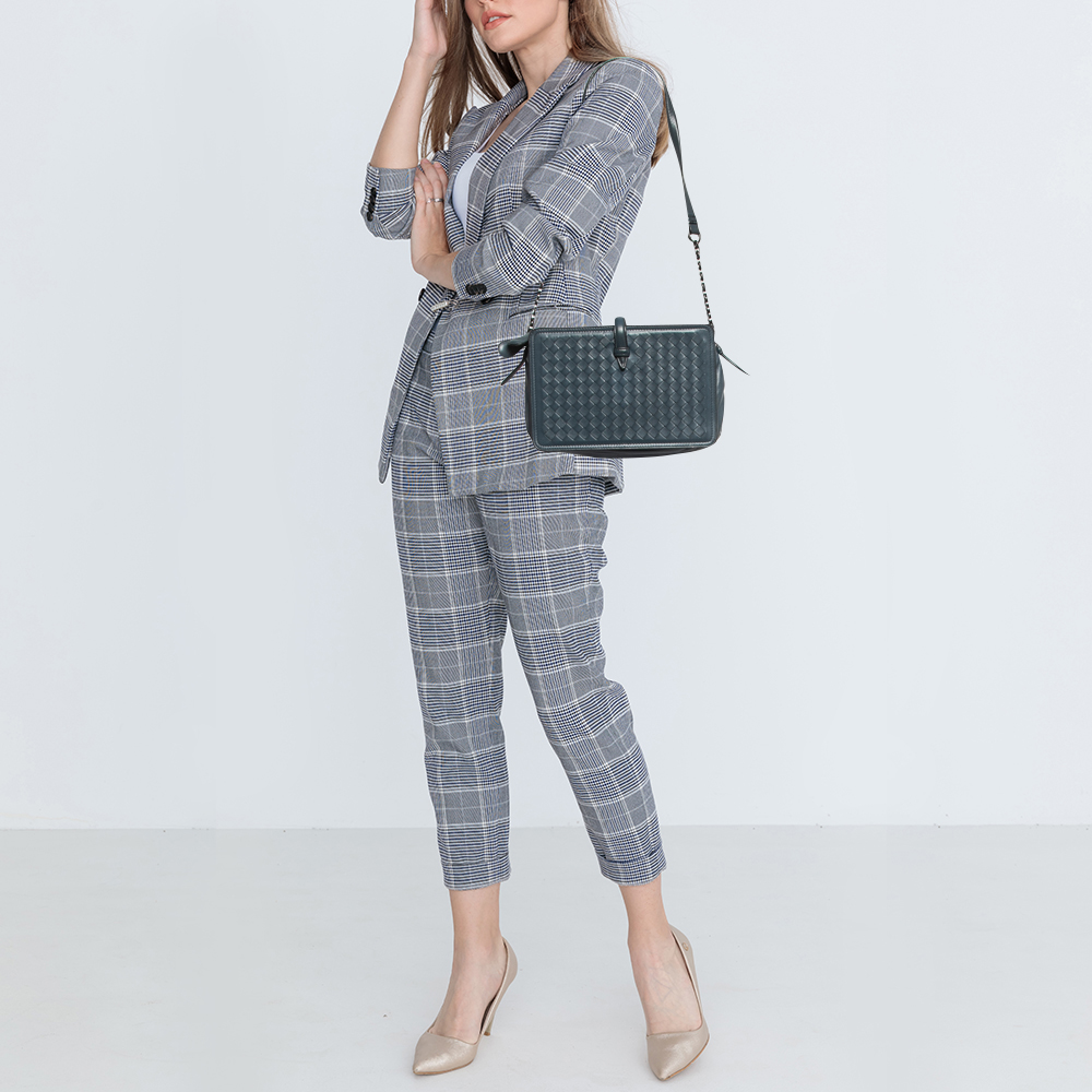 

Bottega Veneta Blue Intrecciato Leather Camera Bag