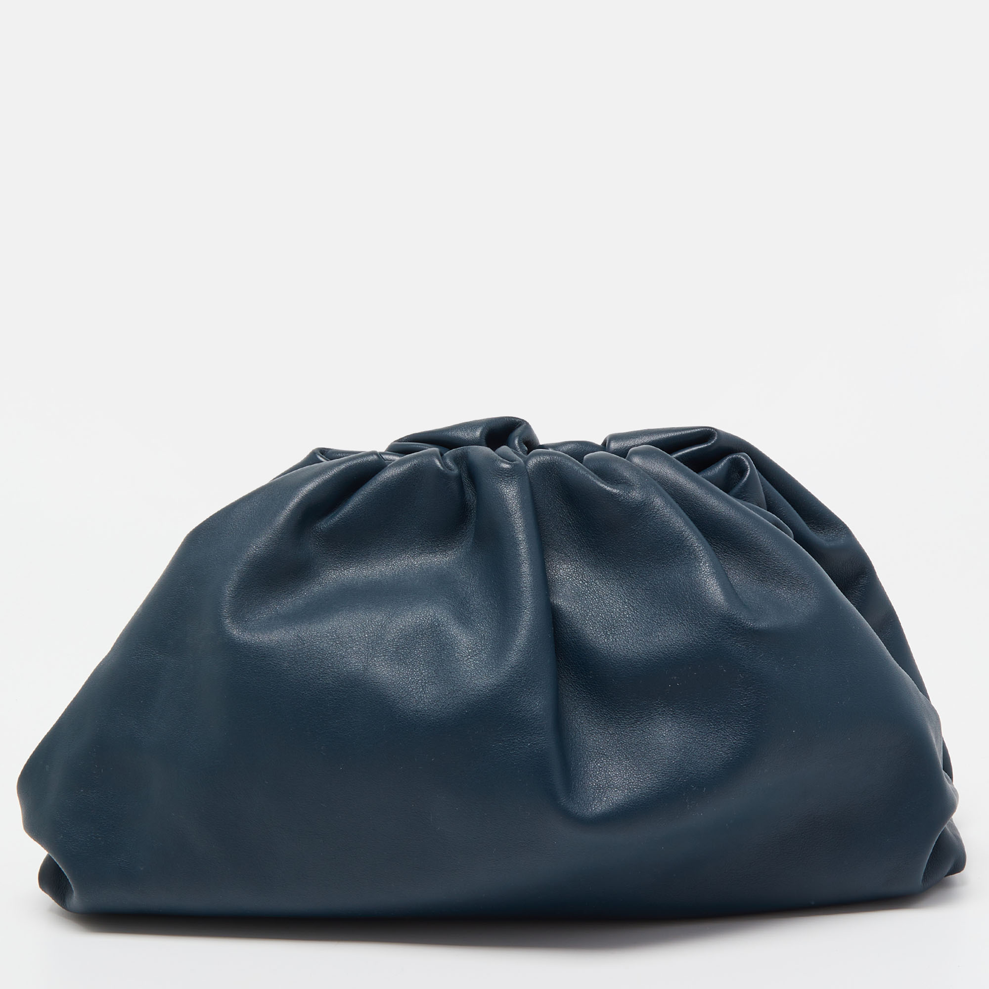 Pre-owned Bottega Veneta Navy Blue Leather Classic Pouch