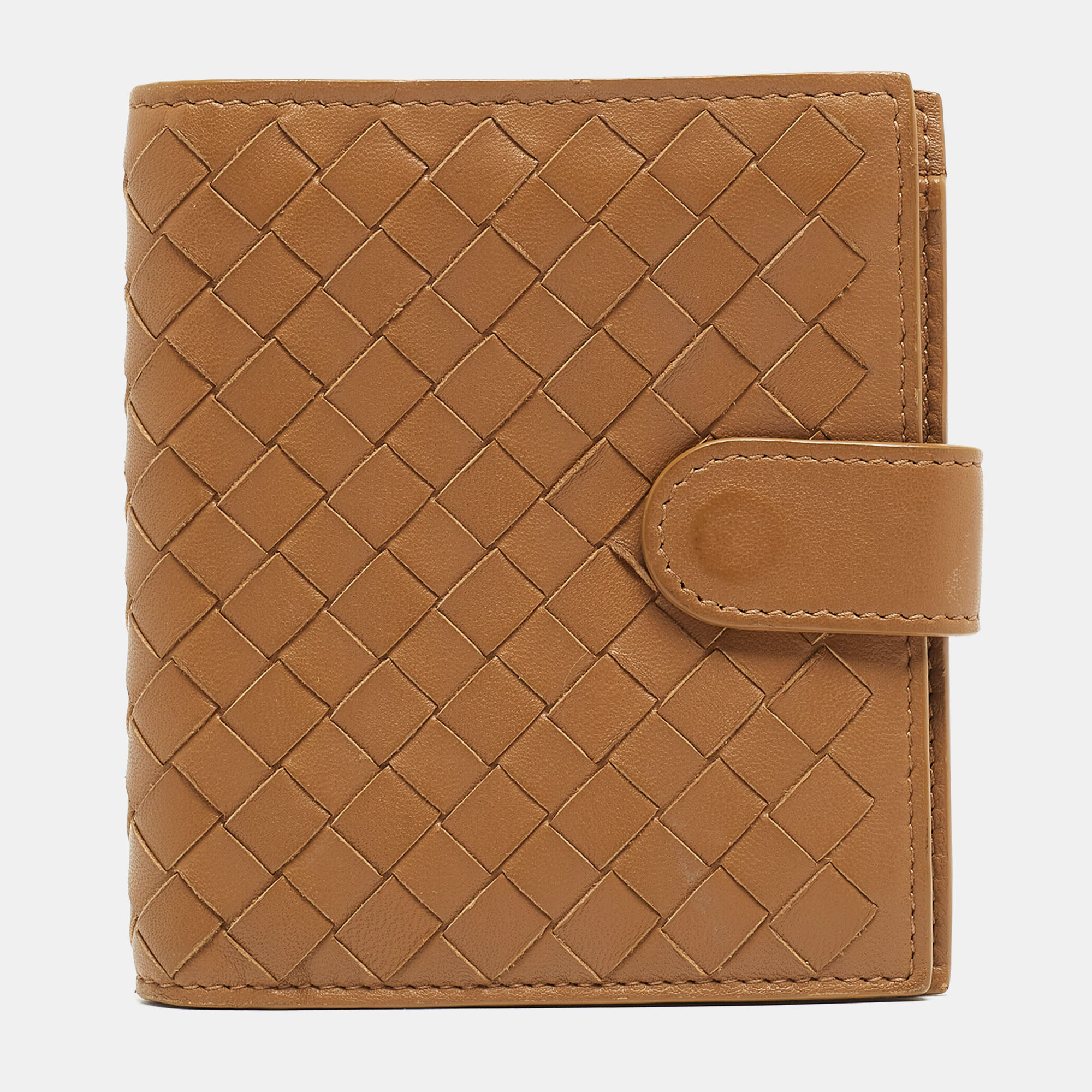 

Bottega Veneta Brown Intrecciato Leather French Wallet