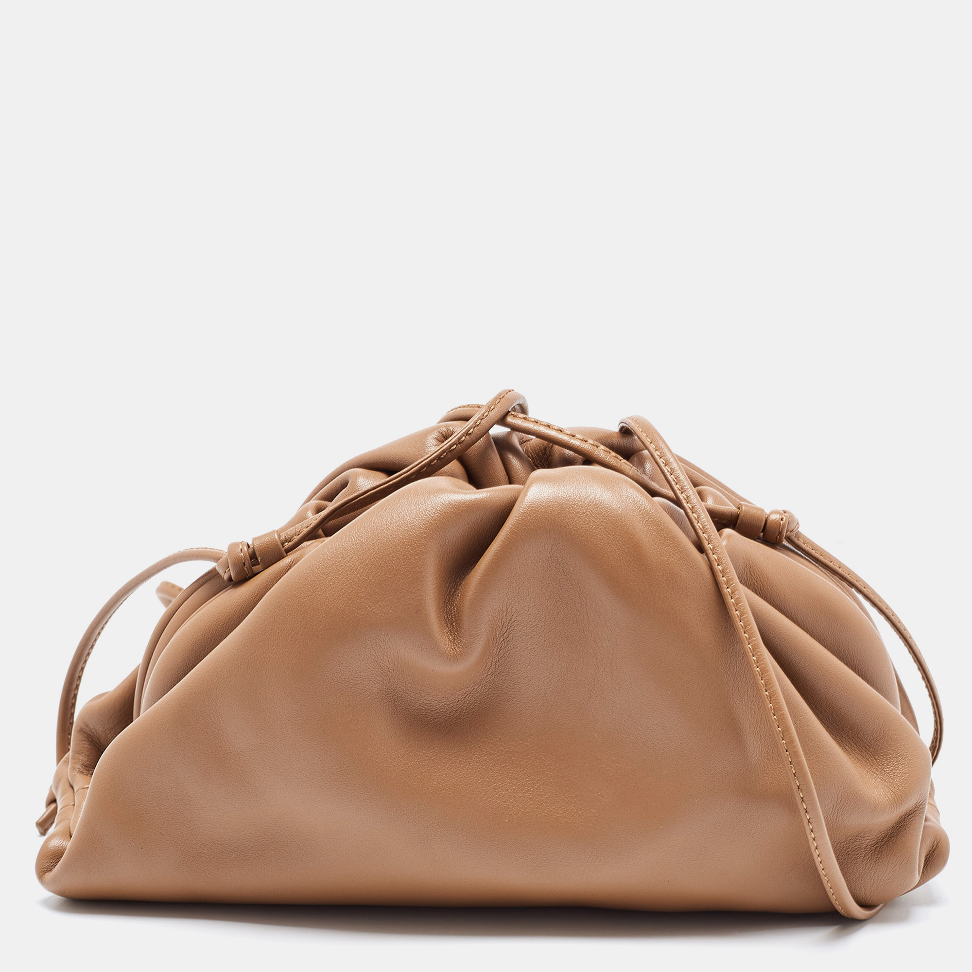 Pre-owned Bottega Veneta Brown Leather Mini The Pouch Bag