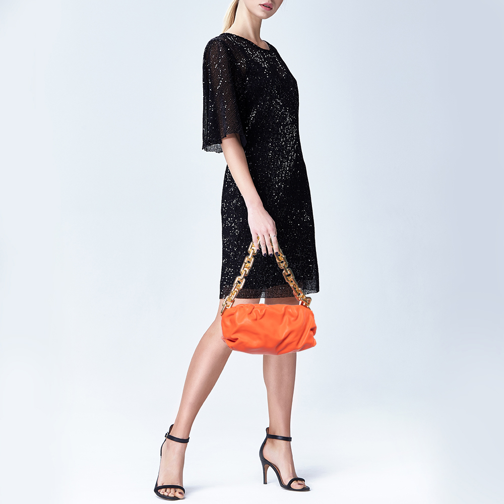 

Bottega Veneta Orange Leather The Chain Pouch Bag