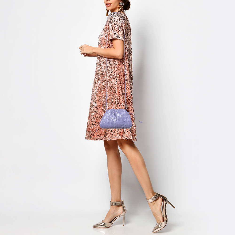 

Bottega Veneta Purple Intrecciato Leather Mini The Pouch Bag