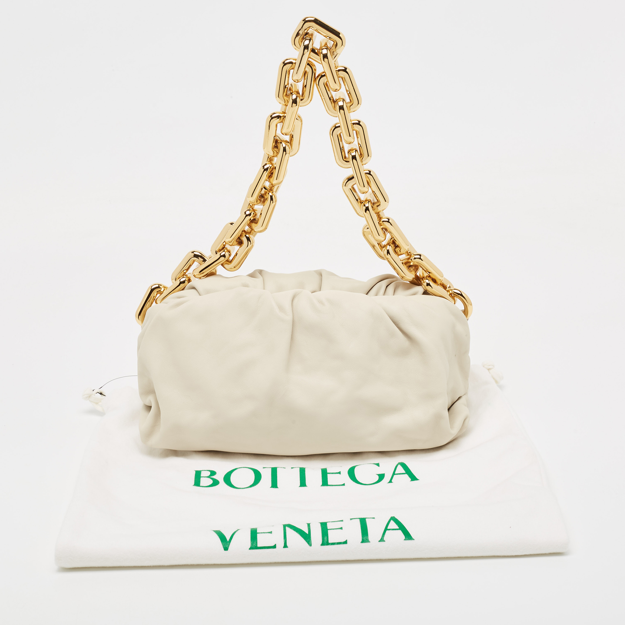 Bottega veneta chain online pouch white