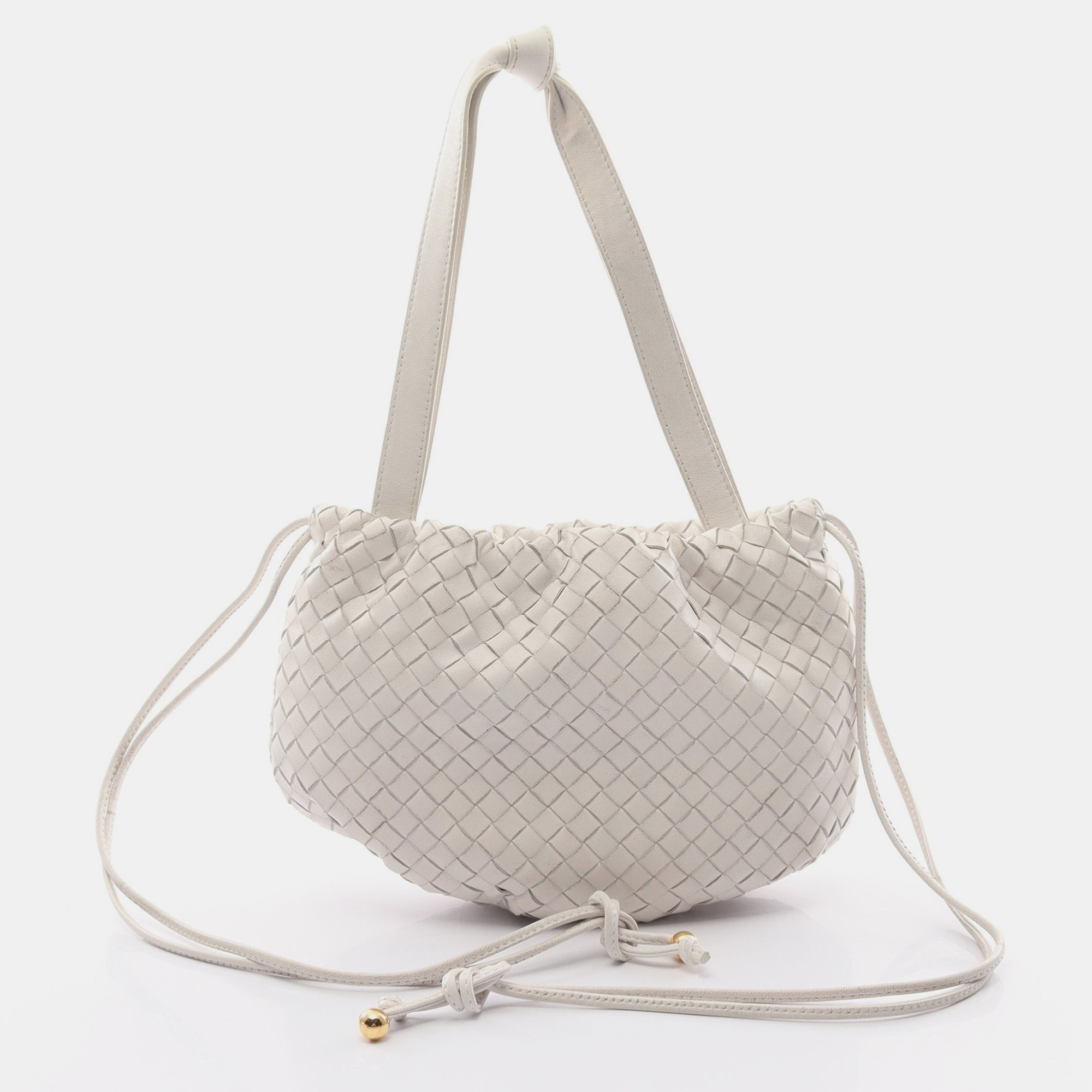 

Bottega Veneta THE BULB SMALL Valve Small Intrecciato Handbag Leather White