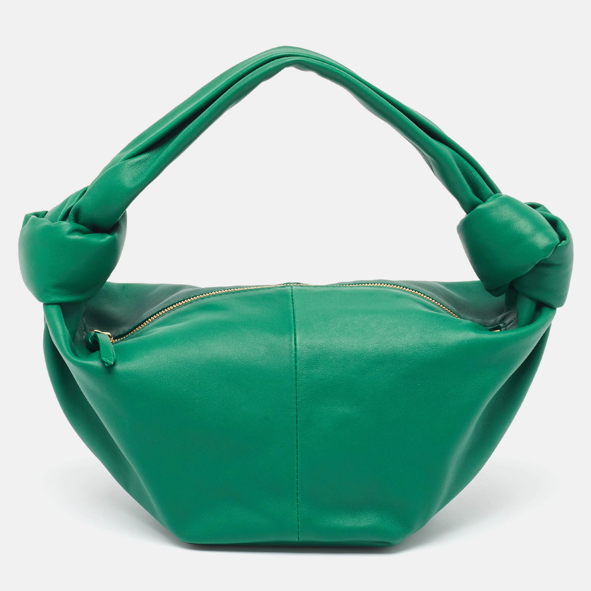 Pre-owned Bottega Veneta Dark Green Leather Double Knot Bag