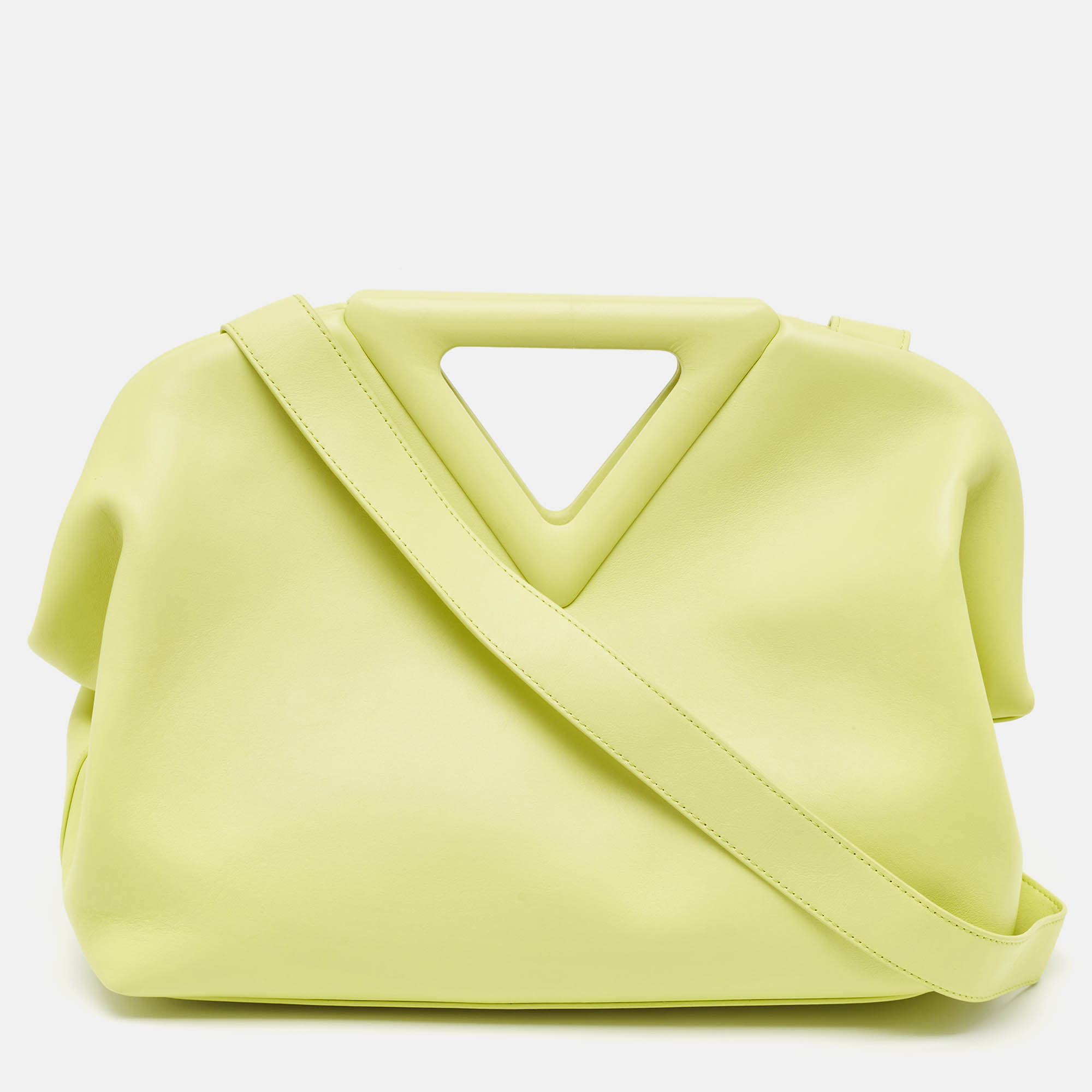 

Bottega Veneta Lime Leather Medium Point Shoulder Bag, Green
