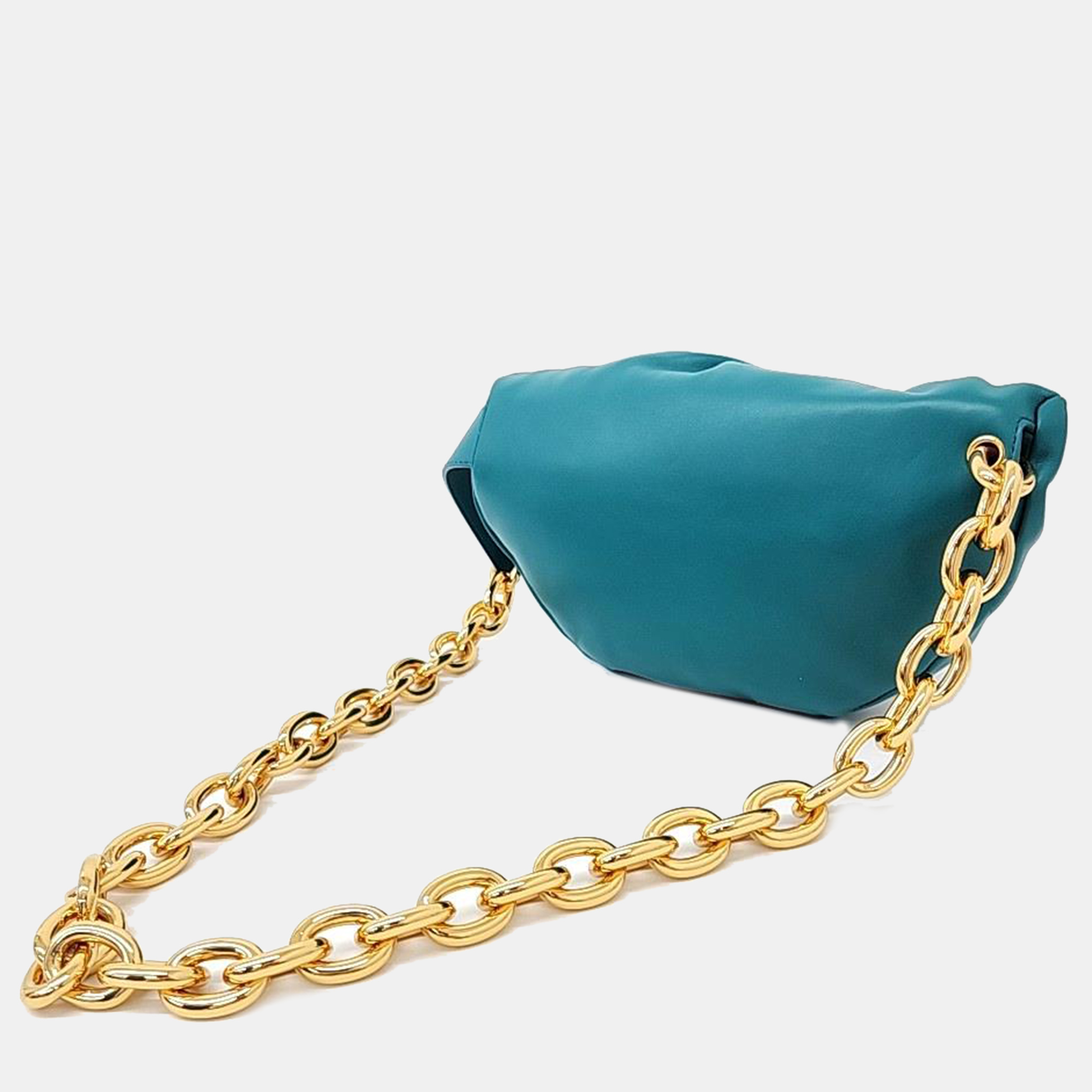Bottega Veneta Blue Leather Belt Chain Pouch 