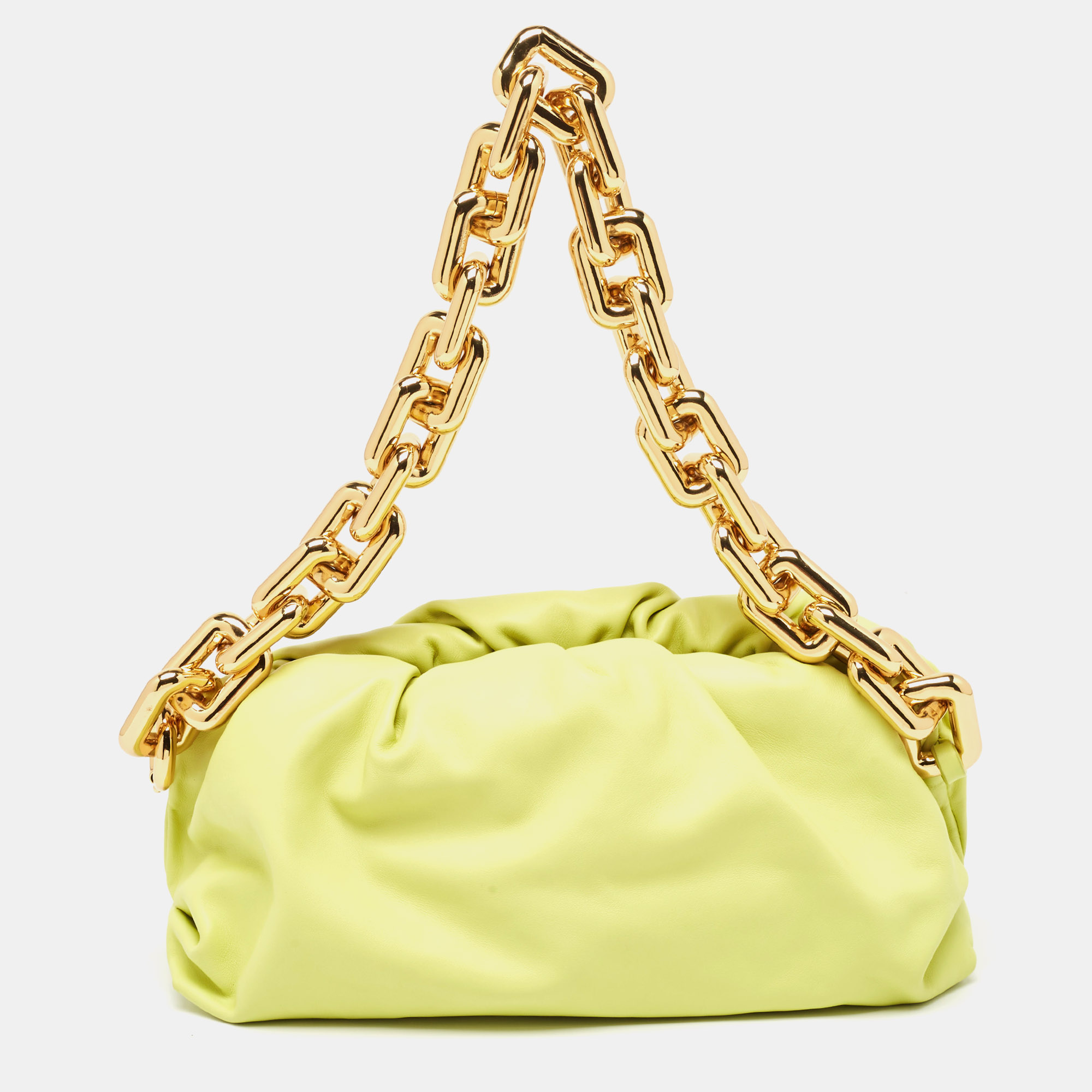 

Bottega Veneta Light Green Leather The Chain Pouch Bag