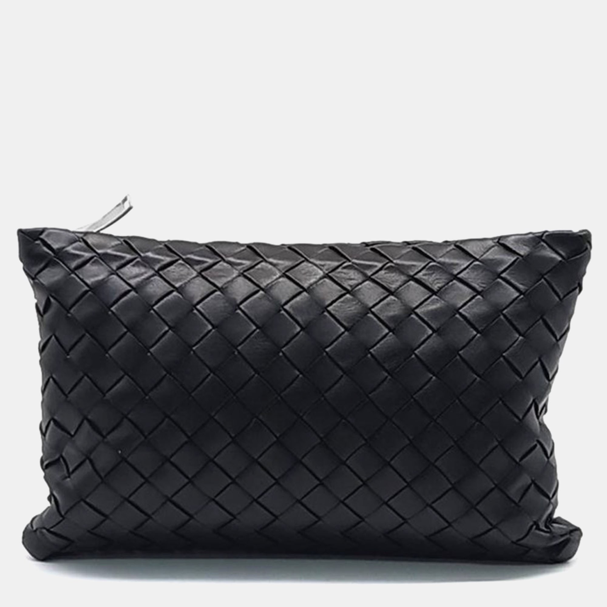 

Bottega Veneta Black Leather Mesh Clutch Bag