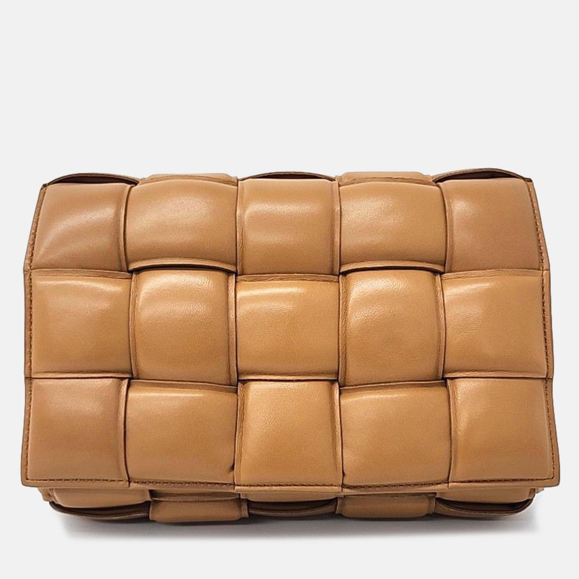 

Bottega Veneta Light Brown Leather Padded Cassette Shoulder Bag