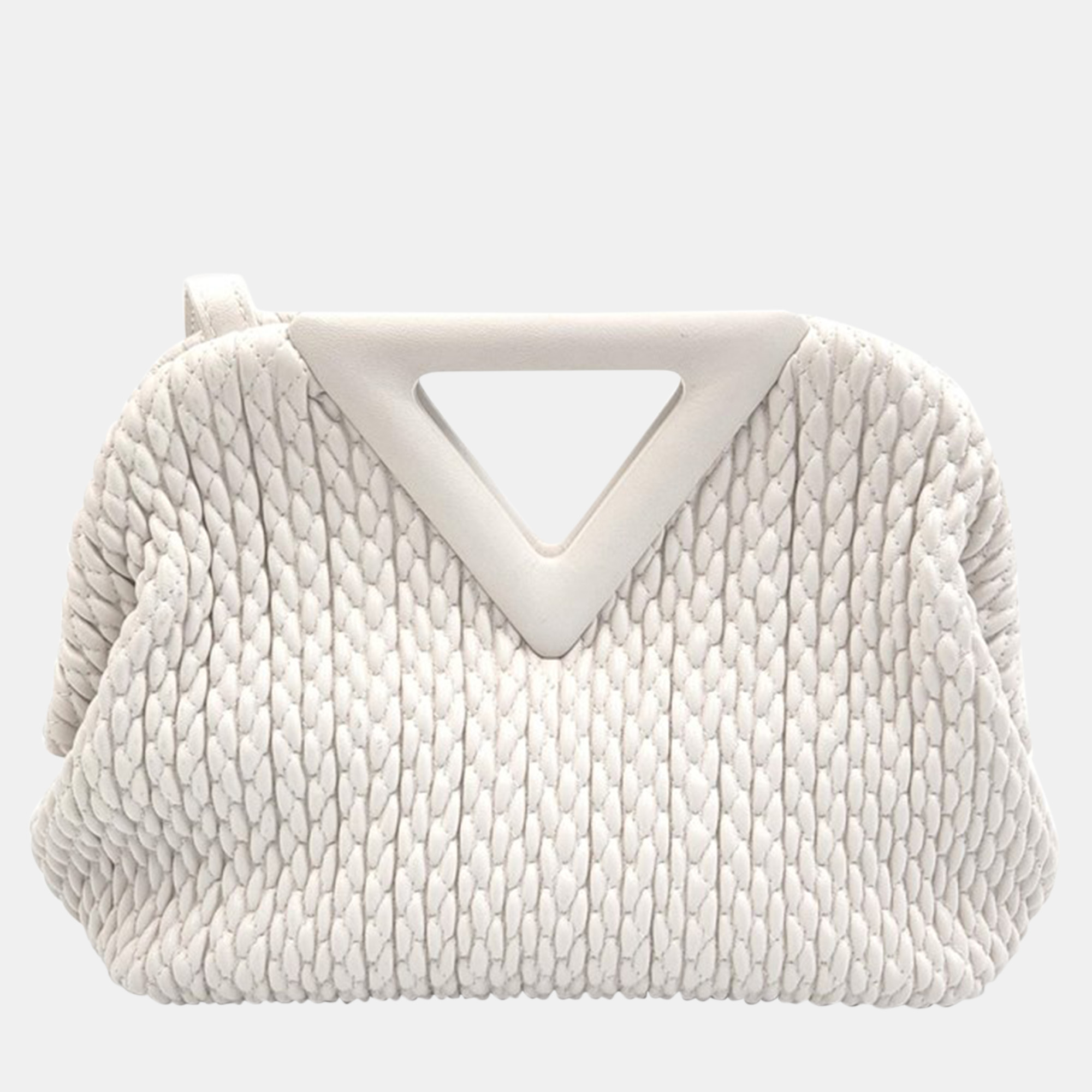 Pre-owned Bottega Veneta Point Bag In White