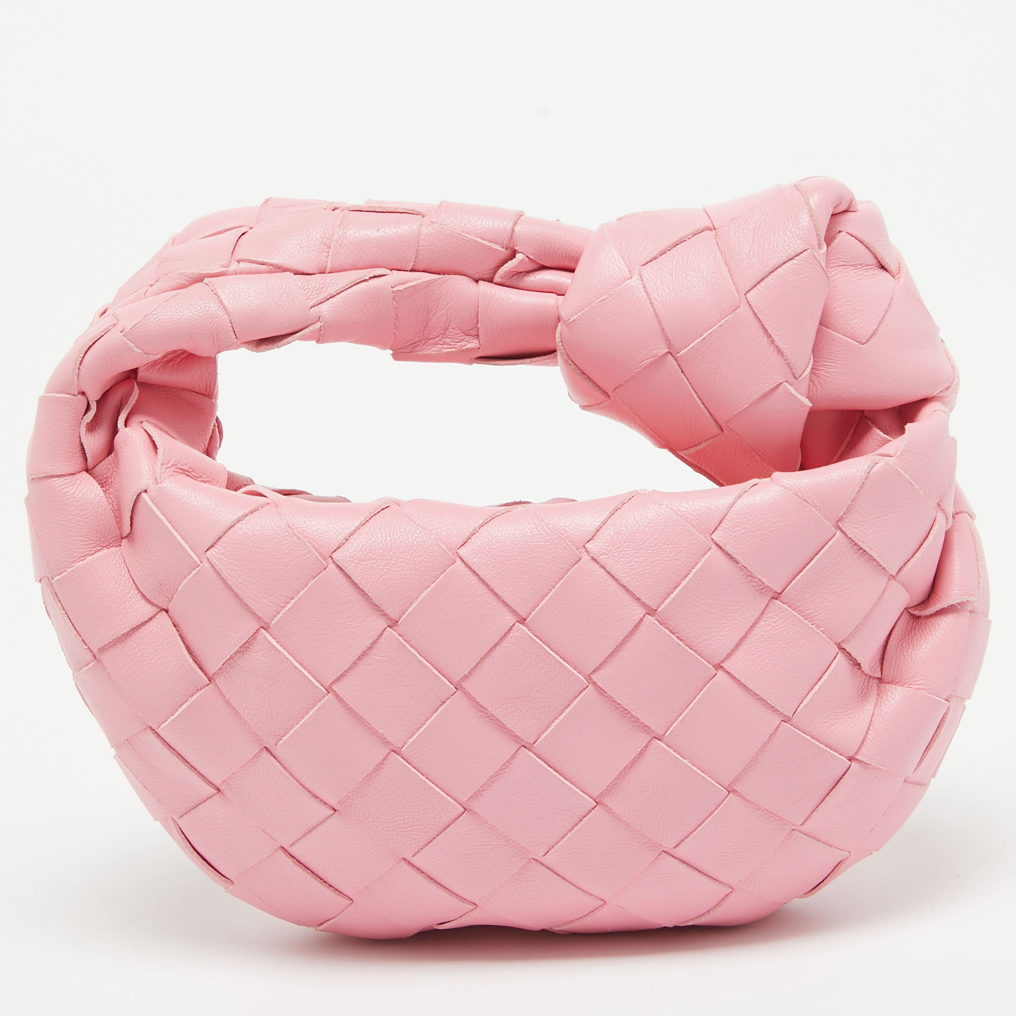 

Bottega Veneta Light Pink Intrecciato Leather Candy Jodie Bag