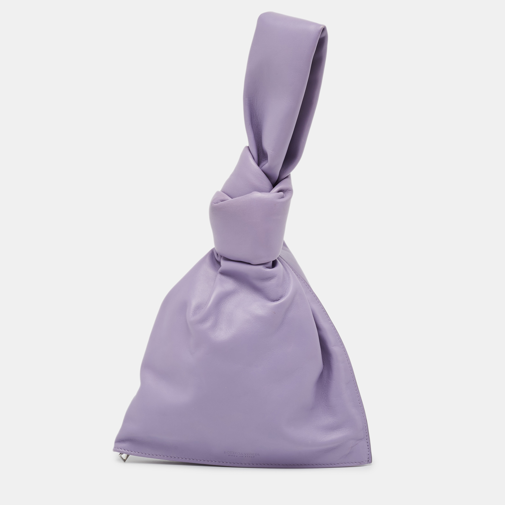 

Bottega Veneta Purple Leather BV Twist Clutch Bag