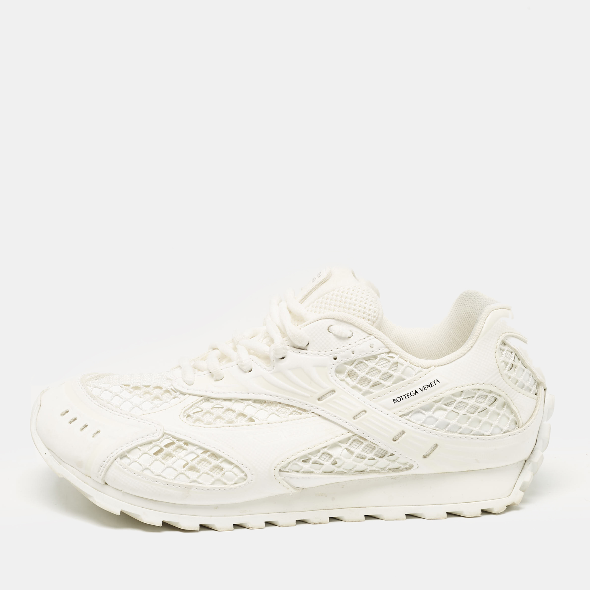 

Bottega Veneta White Leather and Lace Up Sneakers Size