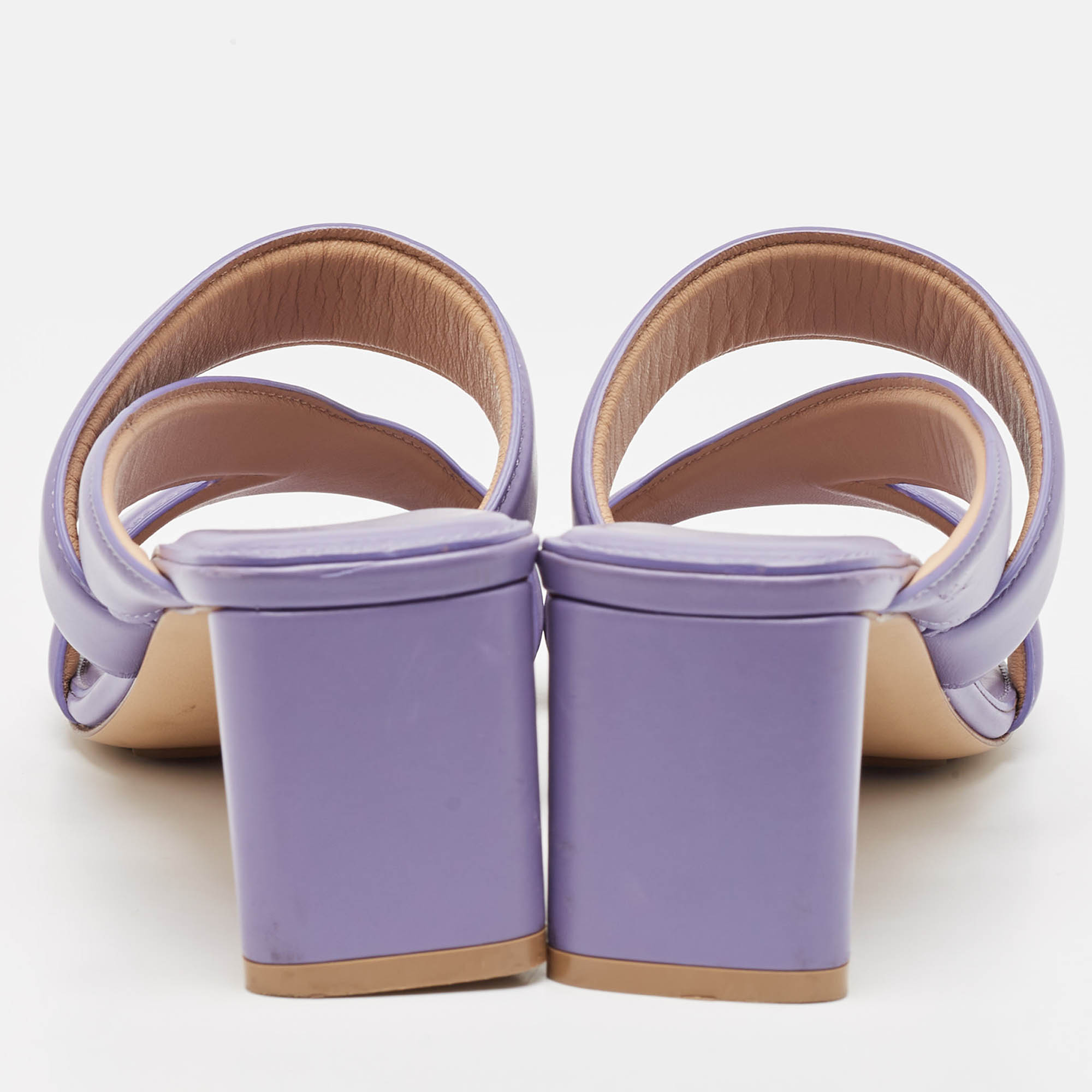 Bottega Veneta Lavender Leather The Band Slide Sandals Size 40 