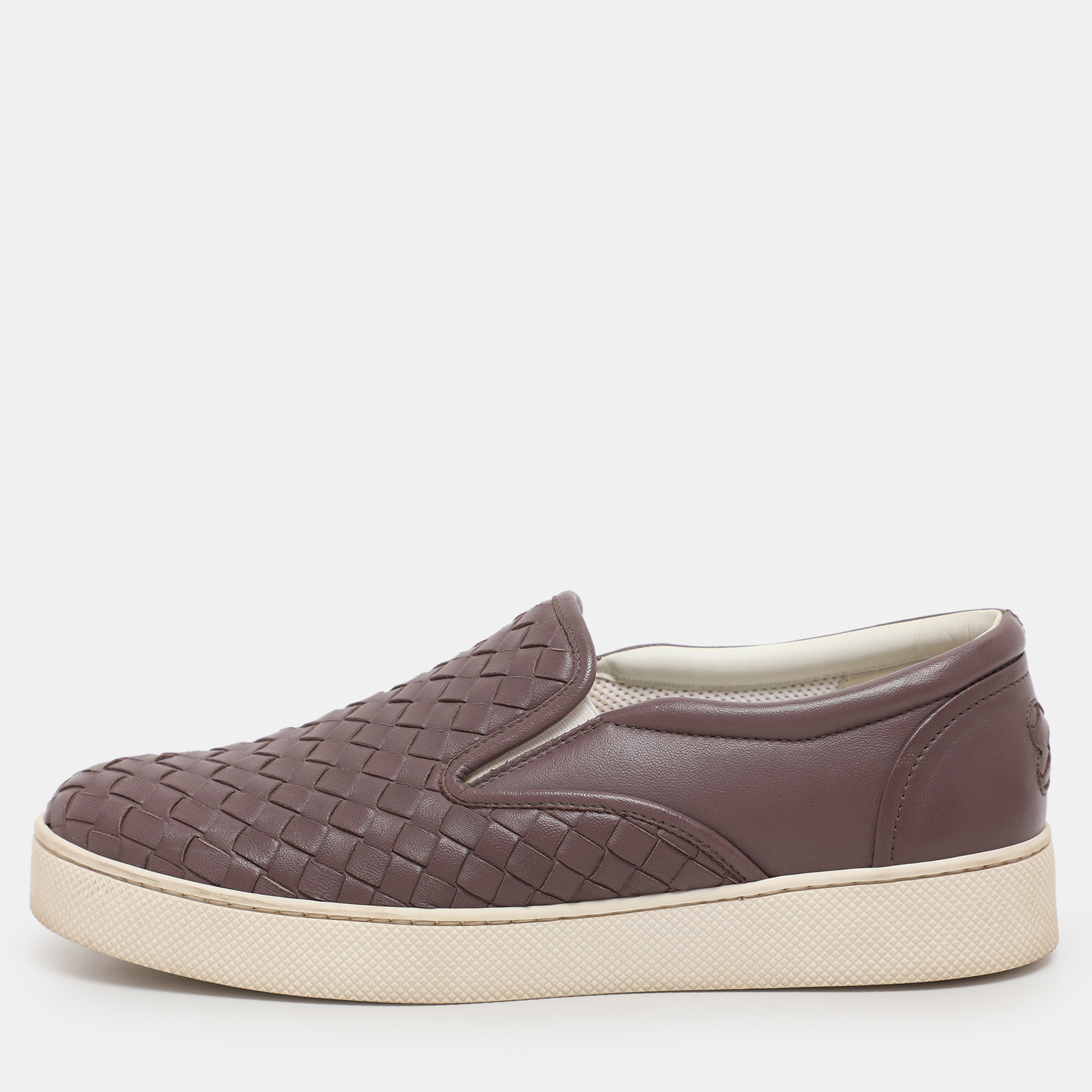 

Bottega Veneta Mauve Intrecciato Leather Dodger Slip on Sneakers Size, Pink