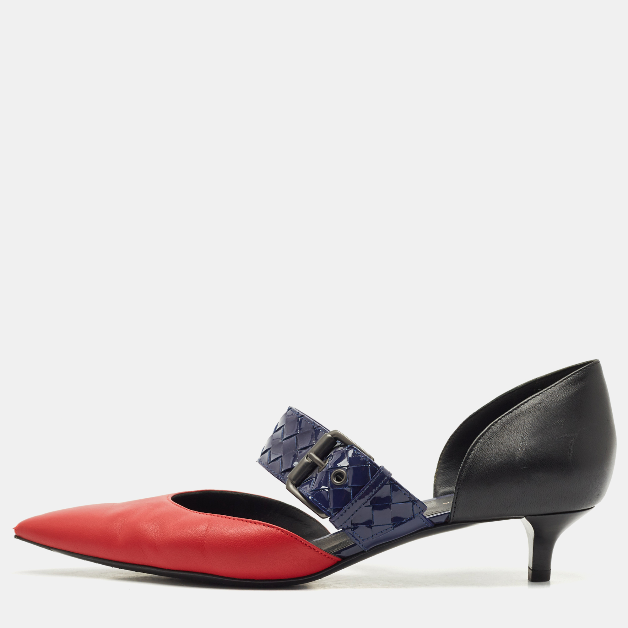

Bottega Veneta Tricolor Patent Leather And Leather Mary Jane Pumps Size, Multicolor