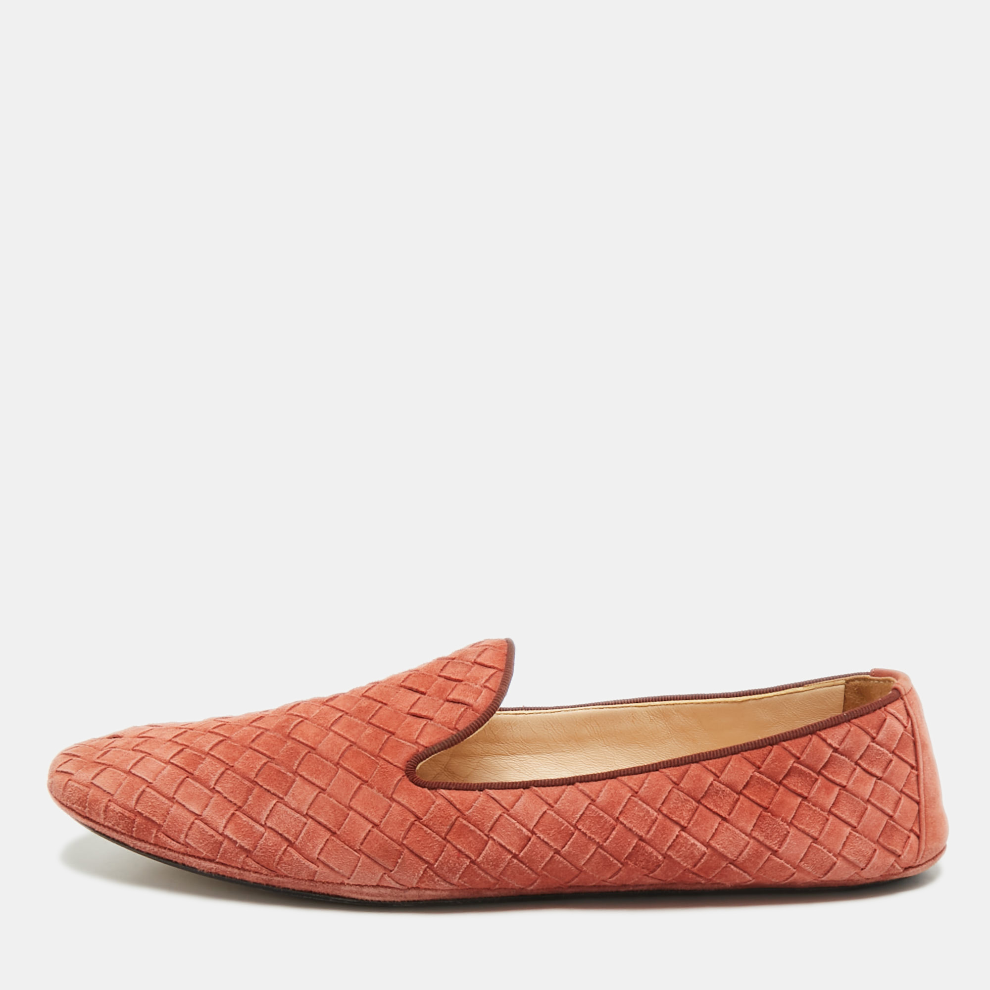 

Bottega Veneta Brick Intrecciato Suede Smoking Slippers Size, Brown