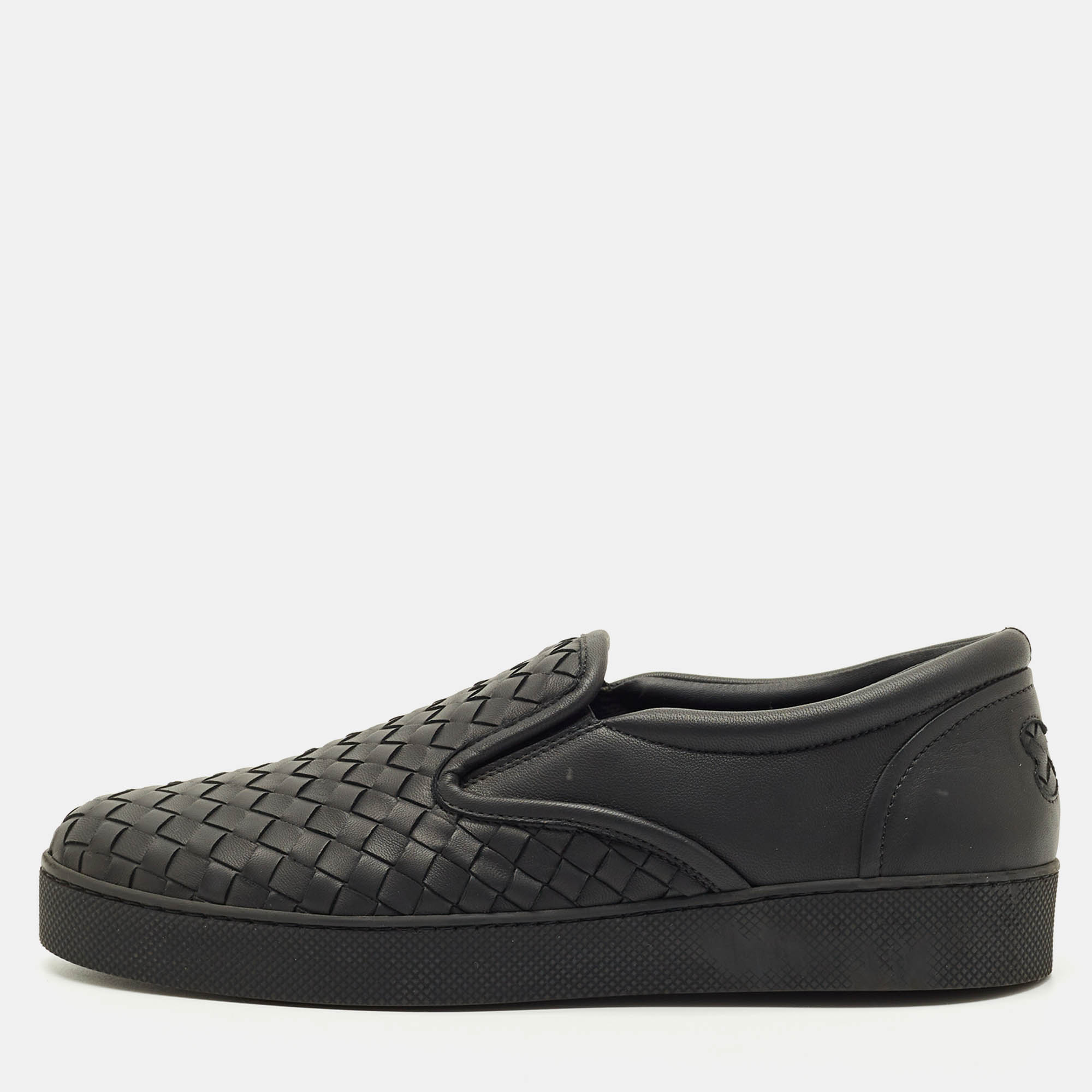 

Bottega Veneta Black Intrecciato Leather Dodger Sneakers Size