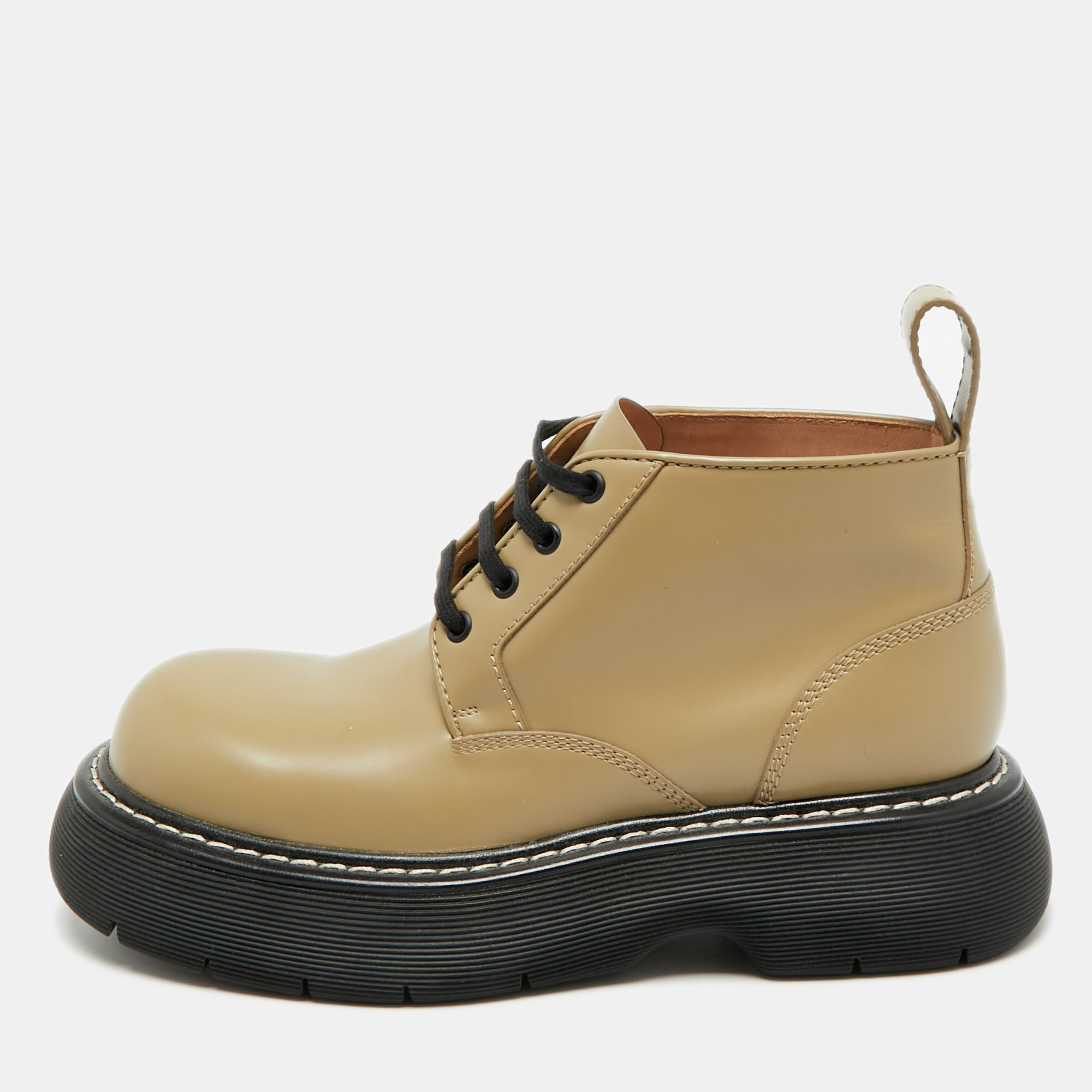 

Bottega Veneta Green Leather Swell Ankle Length Boots Size