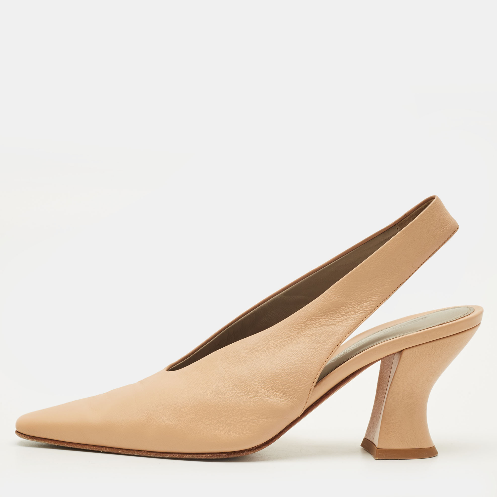 

Bottega Veneta Size  Beige Leather Slingback Pumps