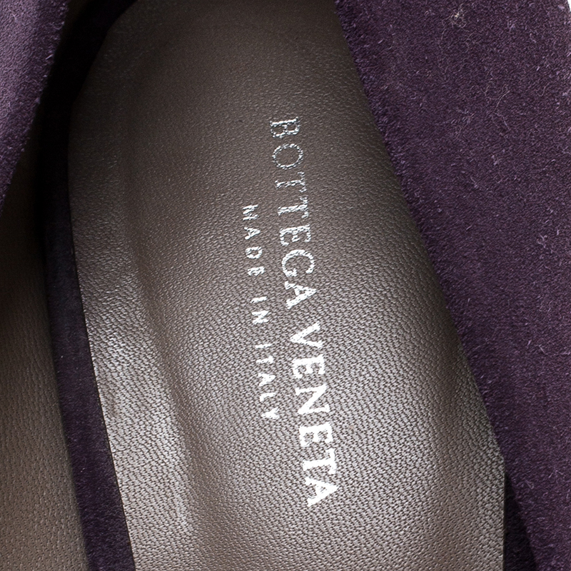 Pre-owned Bottega Veneta Purple Suede Platform Pumps Size 38.5