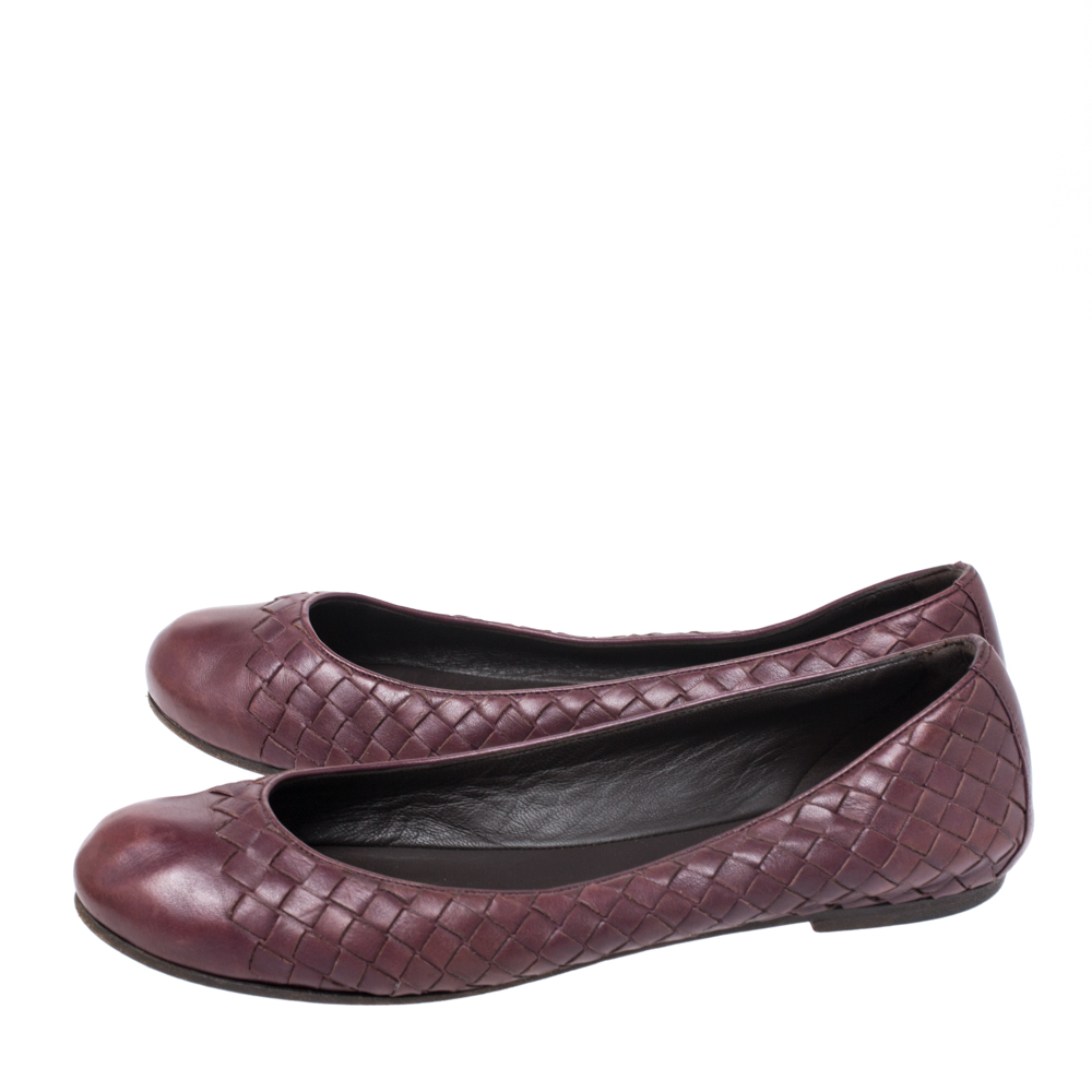 Bottega Veneta Intrecciato Leather Ballet Flats