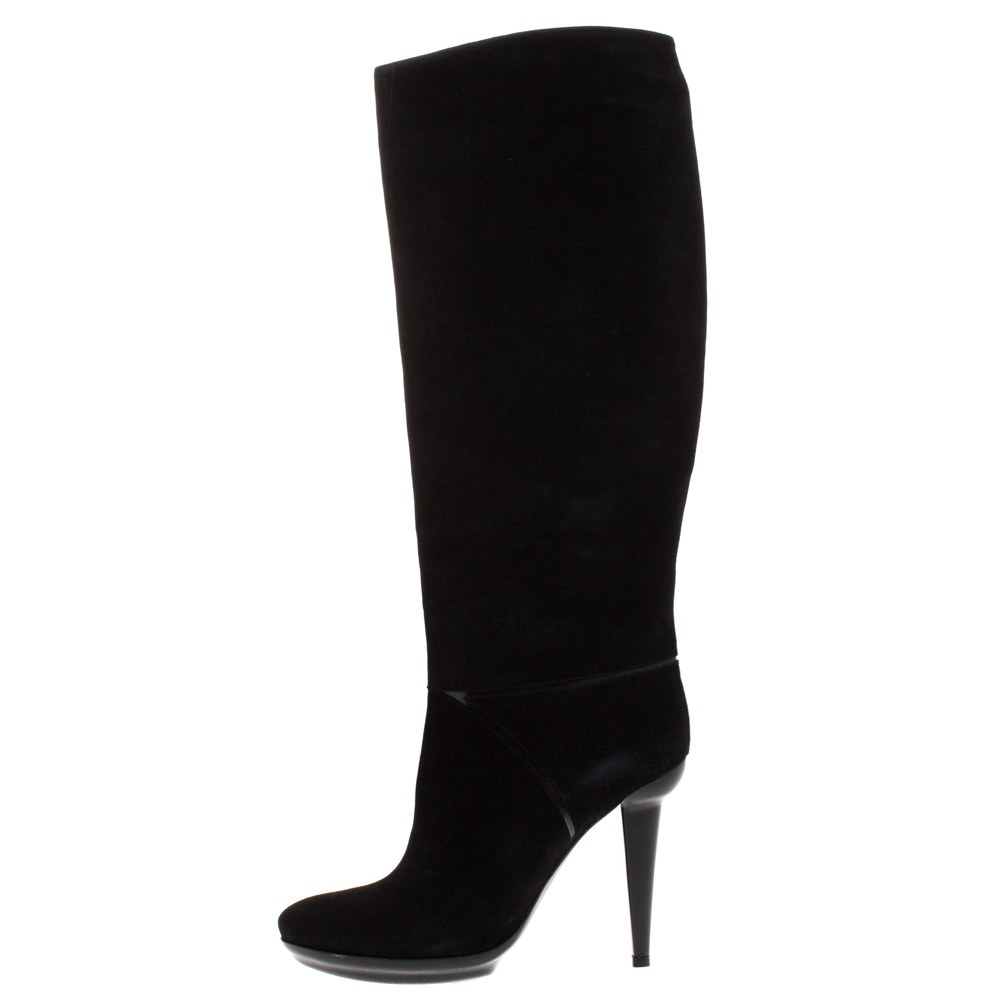 

Bottega Veneta Black Suede Knee High Boots Size