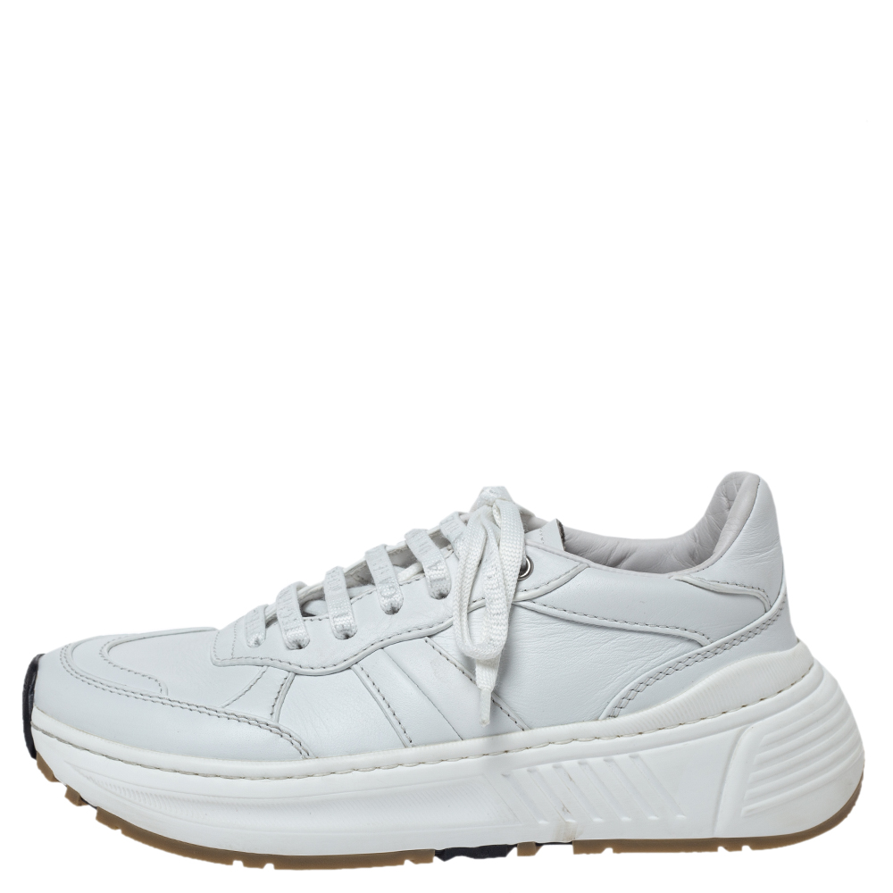 

Bottega Veneta White Leather Speedster Sneakers Size