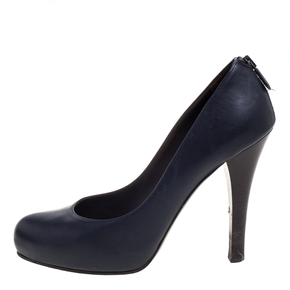 

Bottega Veneta Black Leather Zipper Detail Pumps Size, Blue