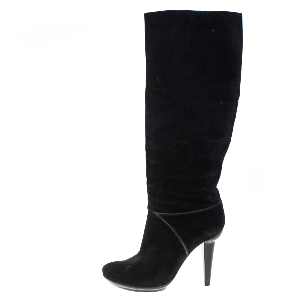 

Bottega Veneta Black Suede Knee High Boots Size