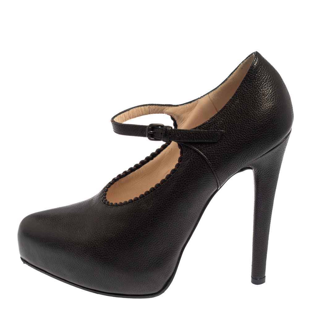 

Bottega Veneta Black Leather Platform Pumps Size
