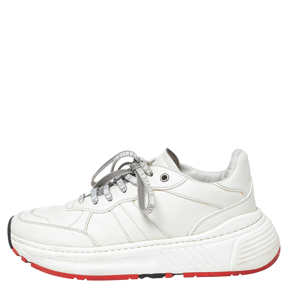 

Bottega Veneta White Leather Speedster Sneakers Size