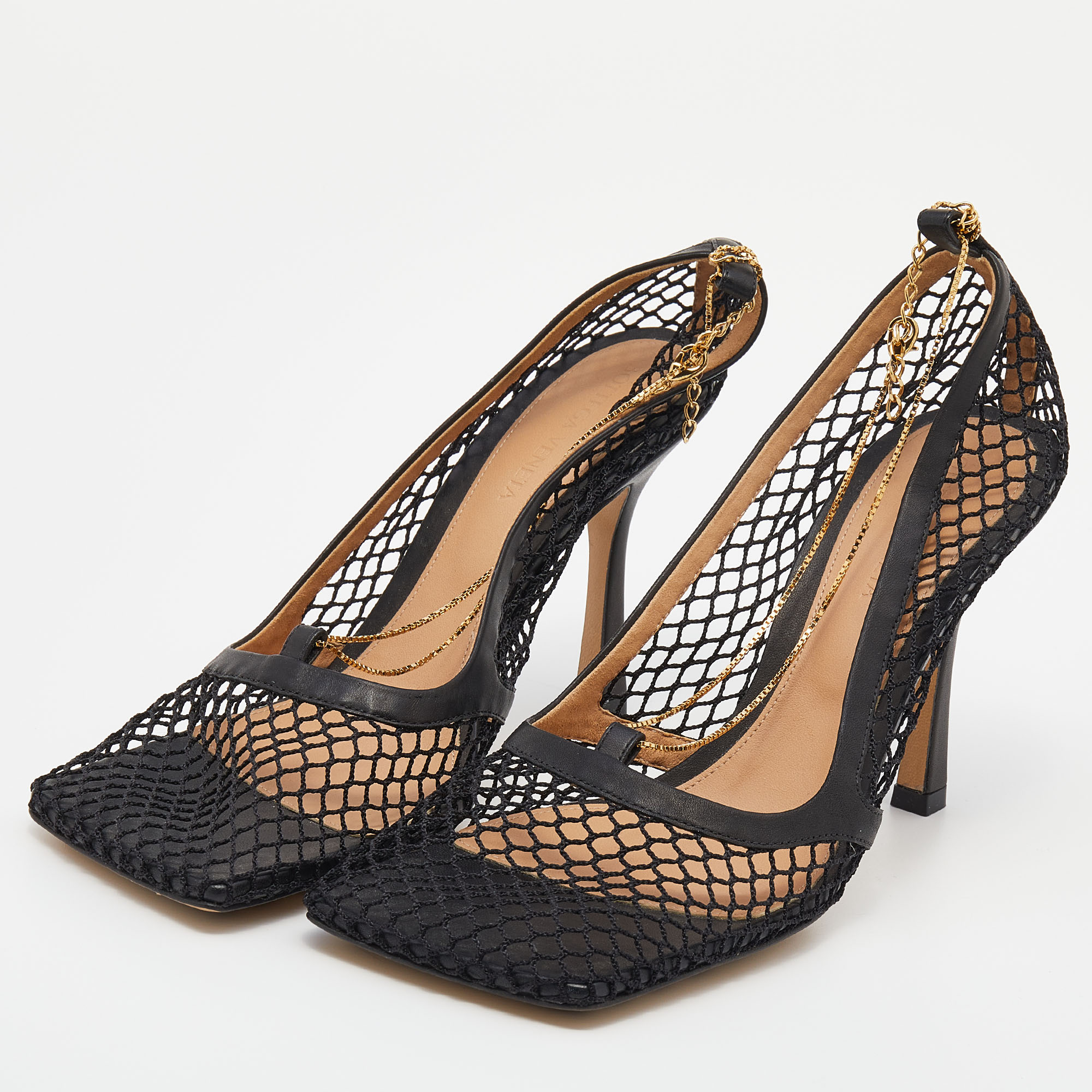 

Bottega Veneta Black Mesh Stretch Pumps Size
