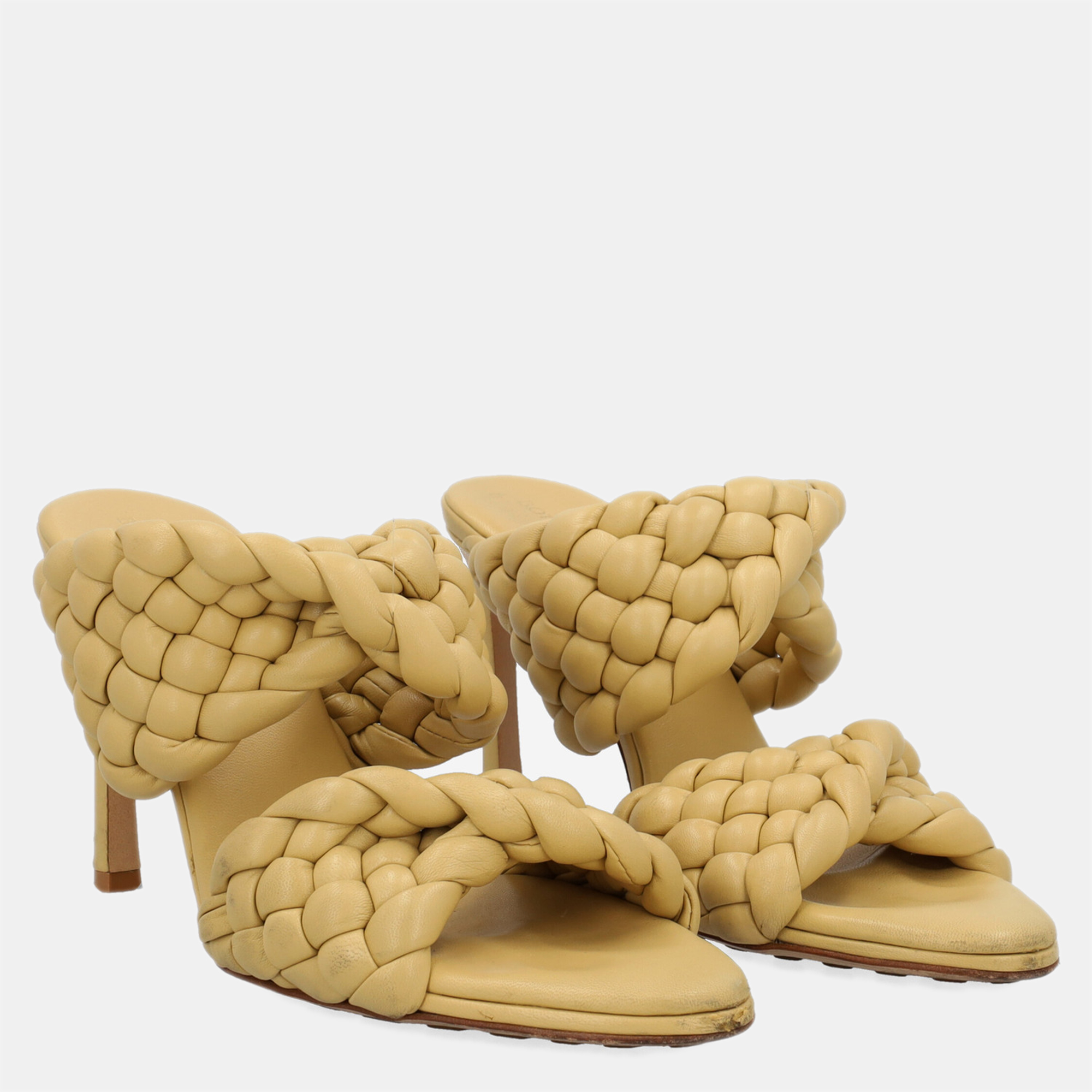 

Bottega Veneta Women's Leather Sandals - Yellow - EU