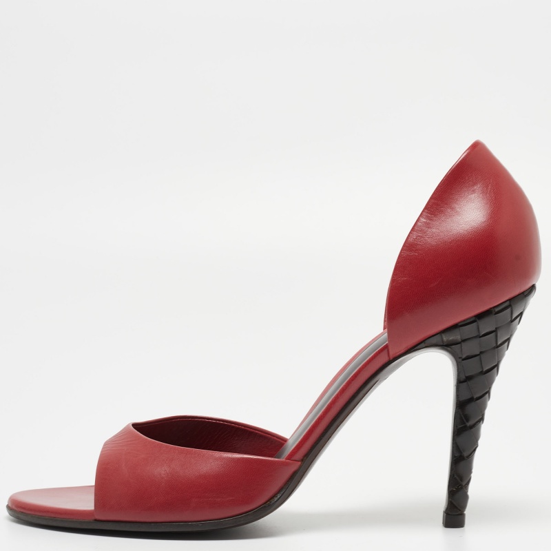 Pre-owned Bottega Veneta Red Leather Sandals Size 40.5