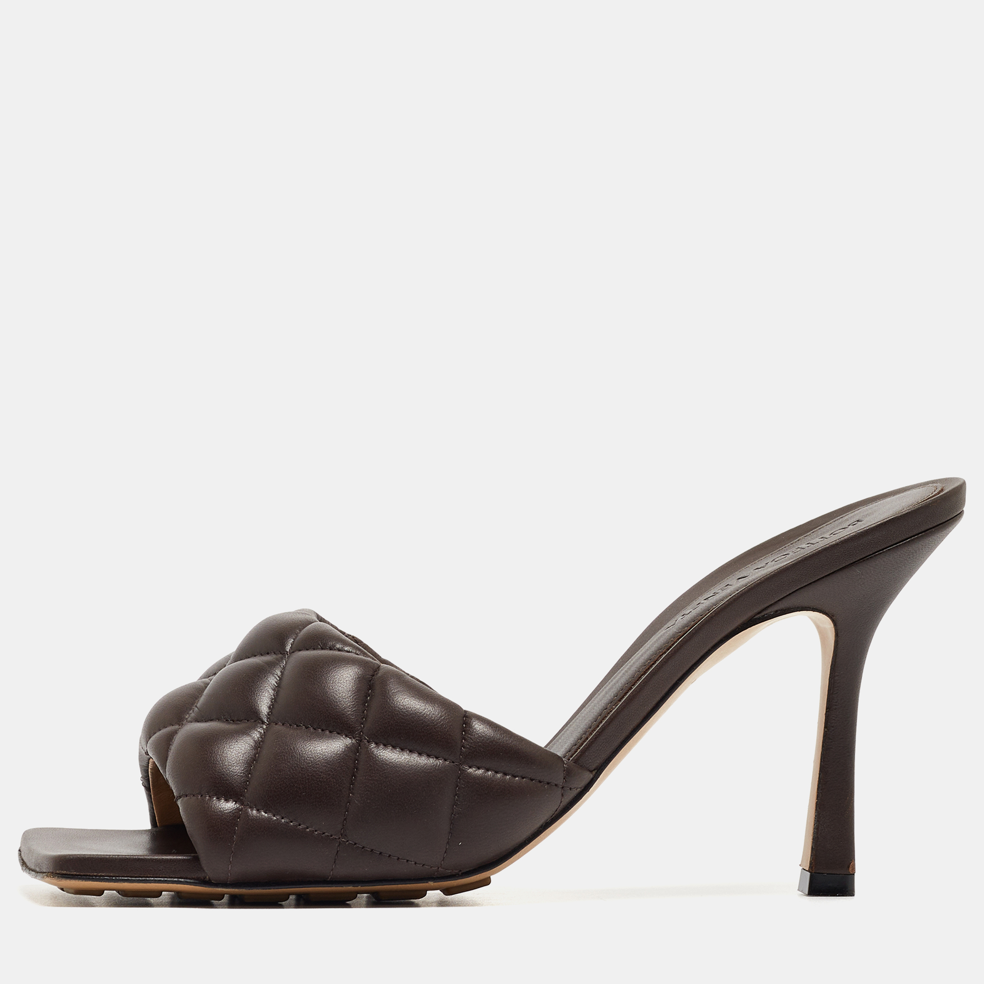 Pre-owned Bottega Veneta Brown Leather Lido Slides Size 39