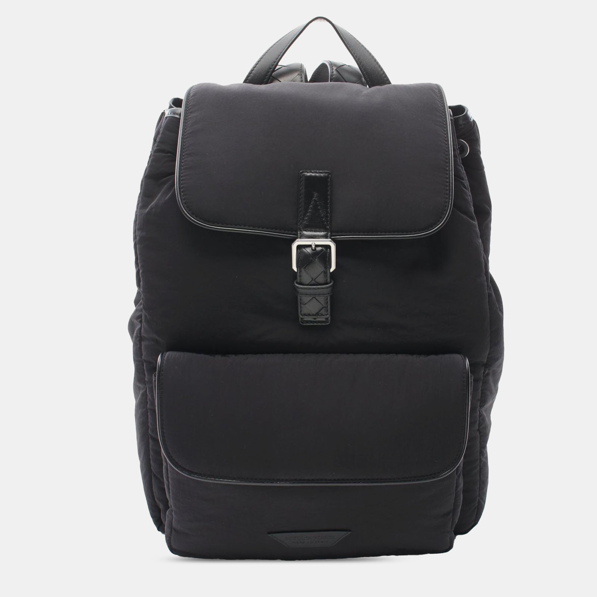 

Bottega Veneta Intrecciato Trimmed Black Nylon Crossroad Backpack