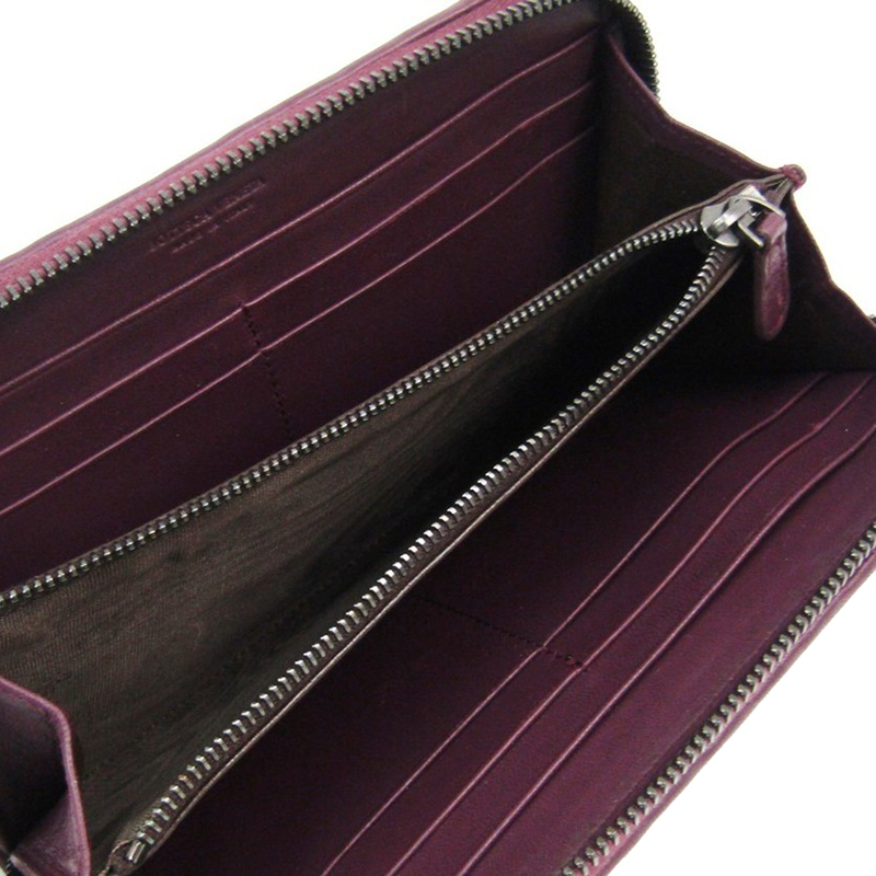 

Bottega Veneta Purple Lambskin Long Wallet (bi-fold