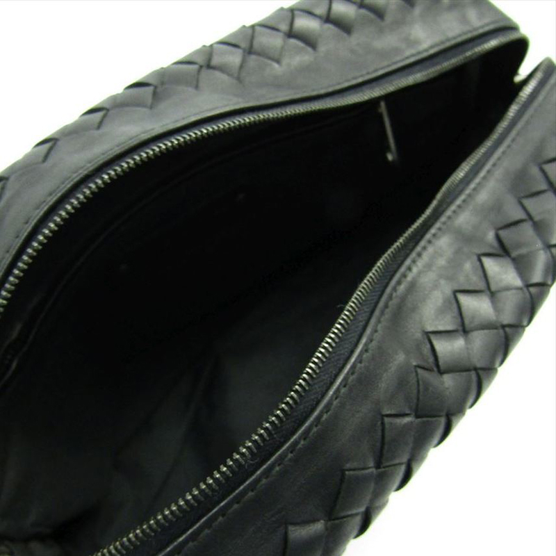 

Bottega Veneta Black Intrecciato Leather Pouch Bag