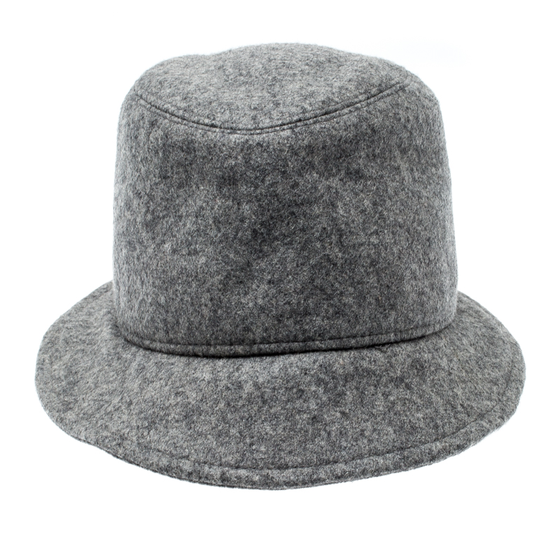 Bottega Veneta Grey Fleece Wool Fedora Cap