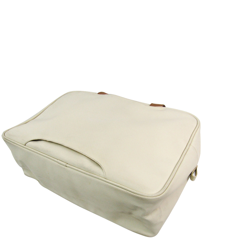 

Bottega Veneta White PVC Leather Boston Bag