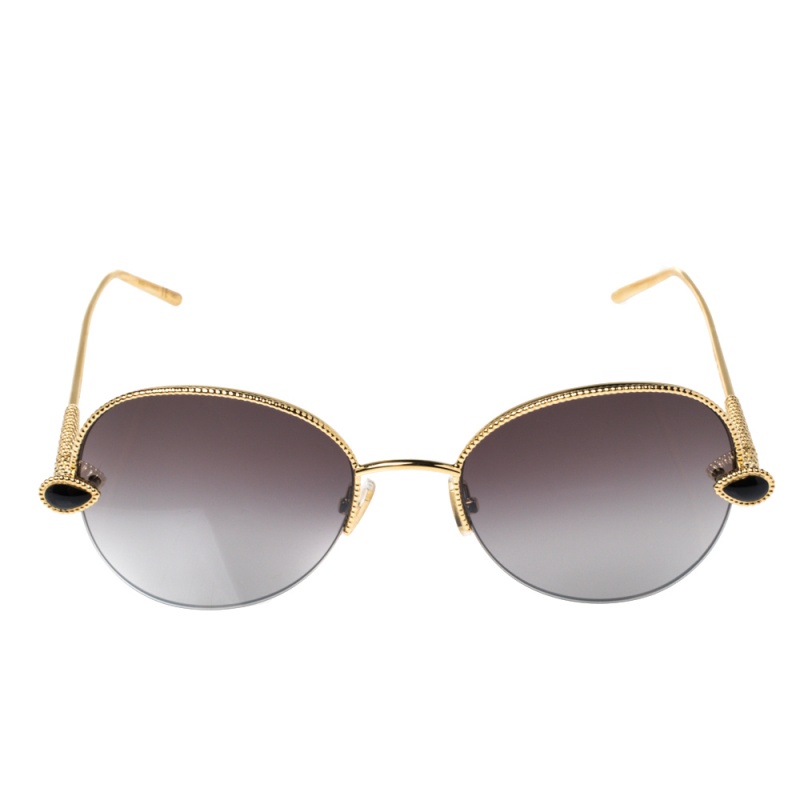 

Boucheron Gold Tone/ Bicolor Gradient BC0079S Round Sunglasses, Pink