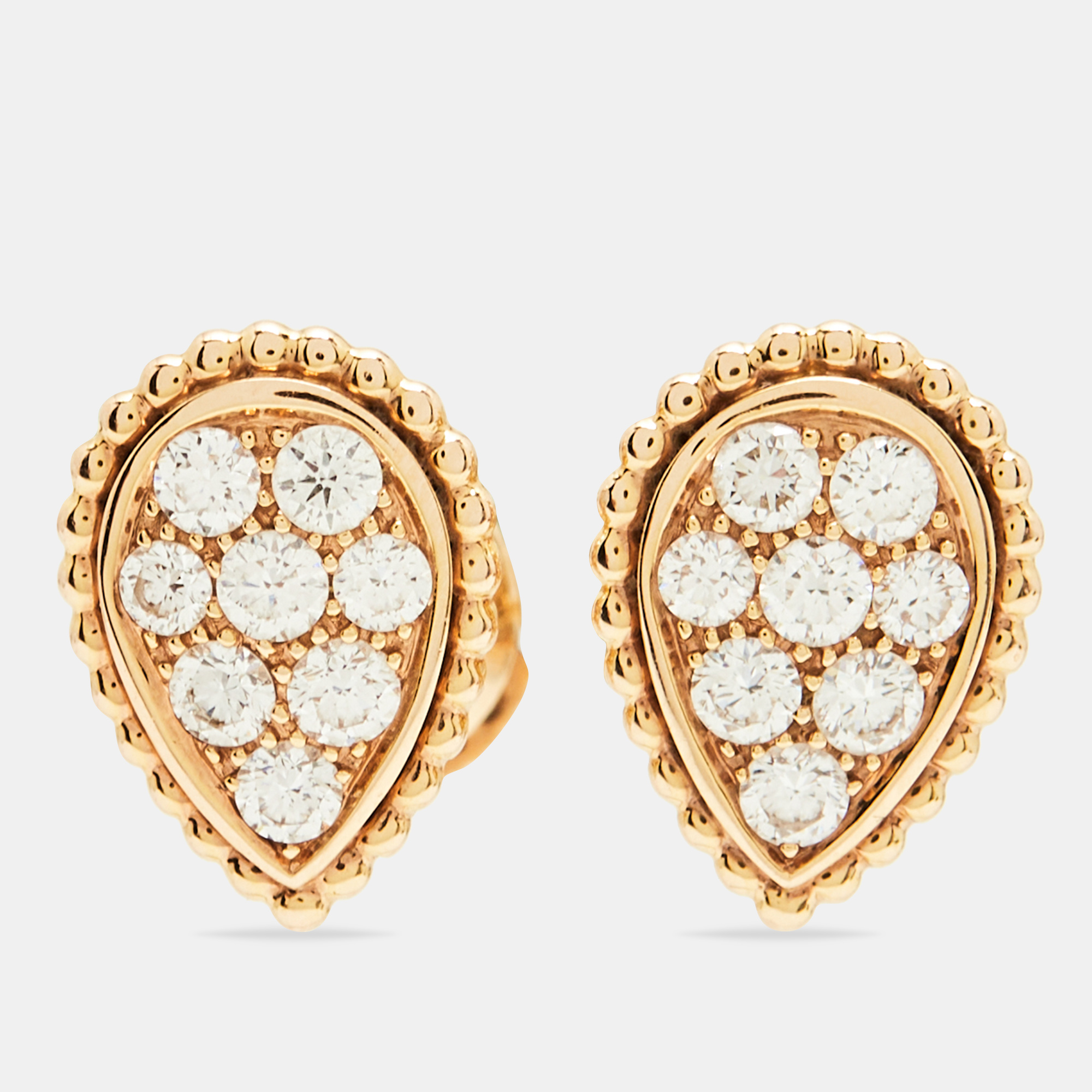 

Boucheron Serpent Boheme Diamond 18k Rose Gold  Motif Earrings