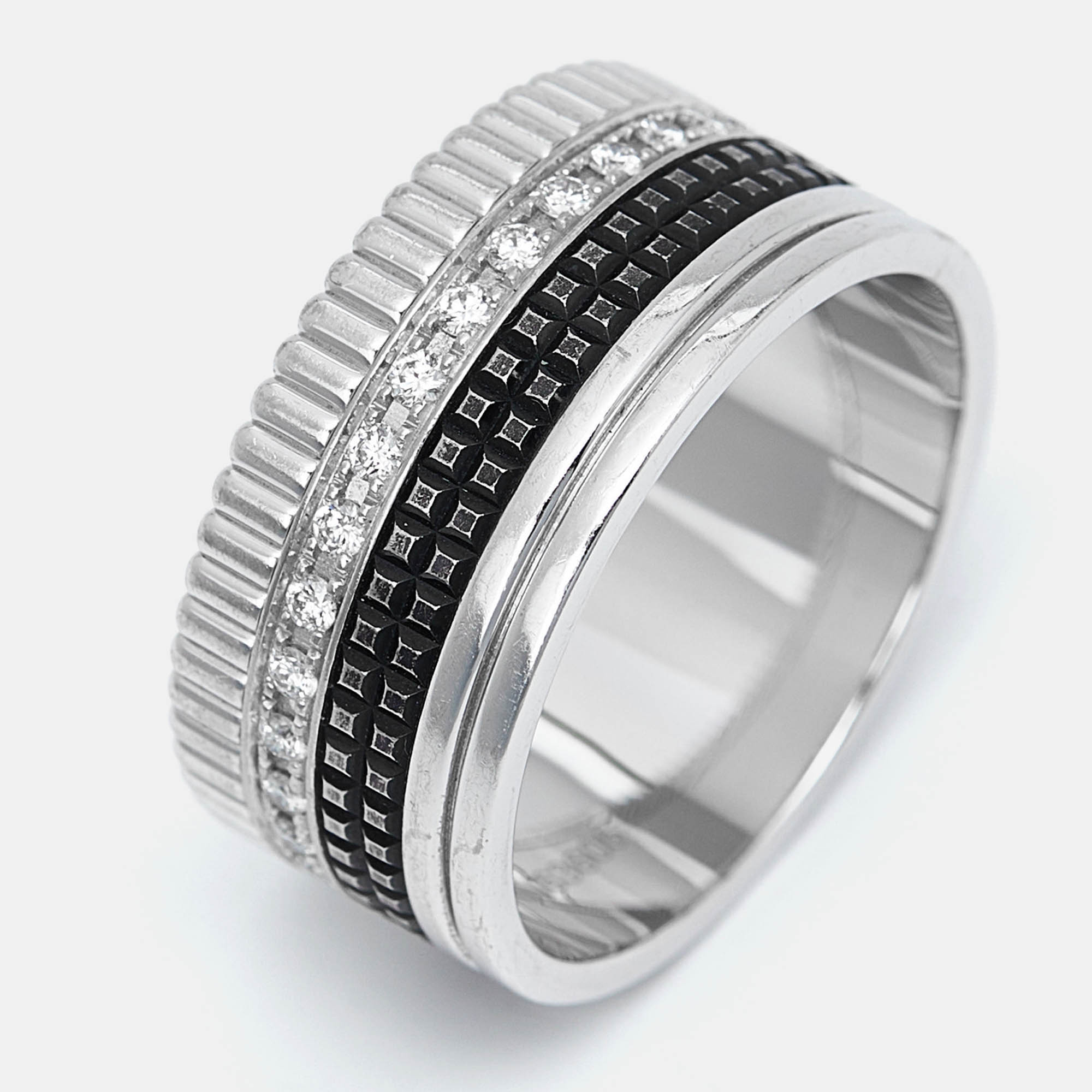 

Boucheron Quatre Classique Diamond PVD 18k White Gold Ring Size